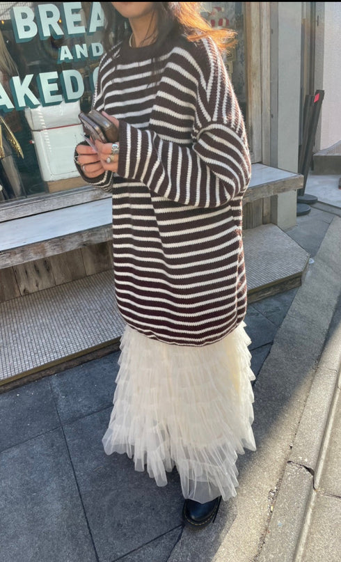 ルーズボーダーニット