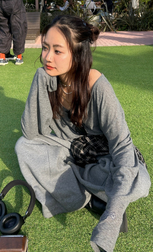 シアーVネックロンTee