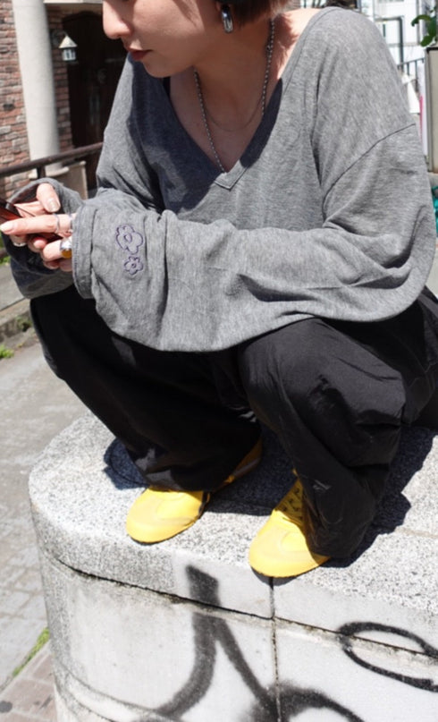 シアーVネックロンTee