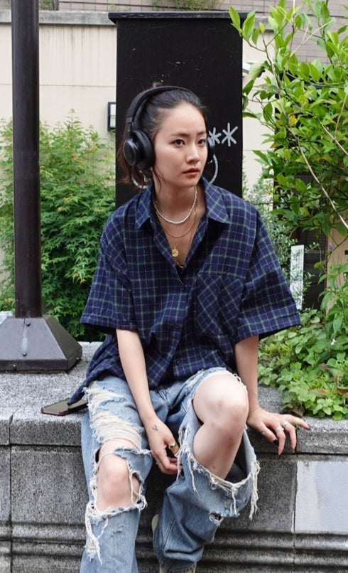 チェックハーフスリーブシャツ