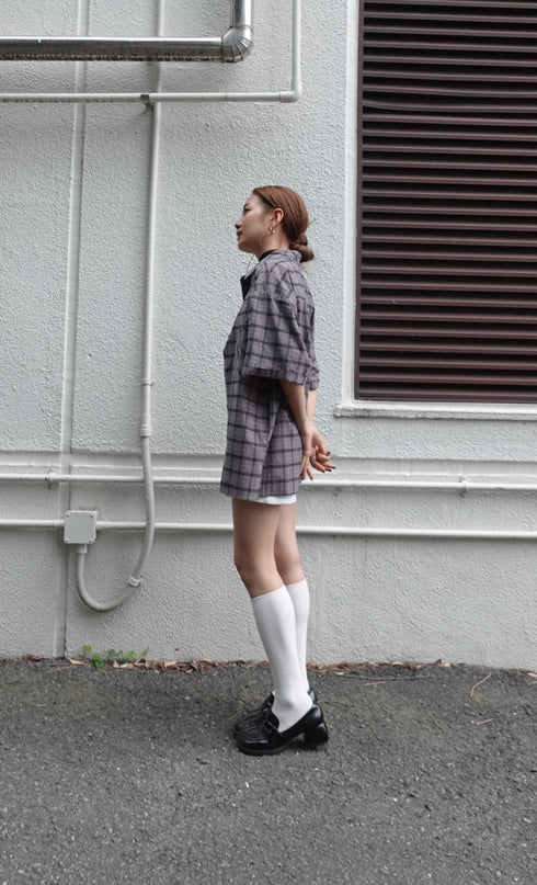 チェックハーフスリーブシャツ