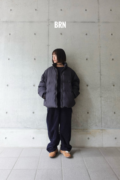 ボリュームチェック中綿ブルゾンSET