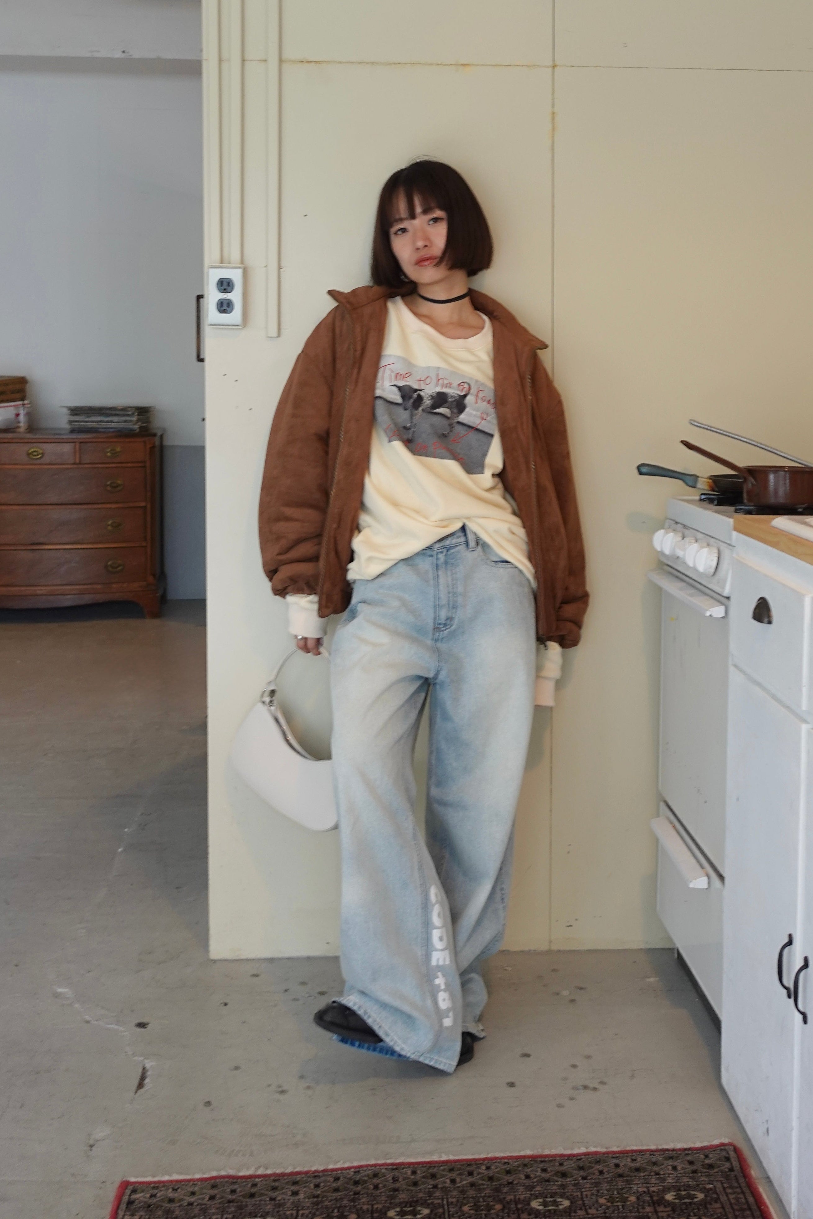 中綿スウェードブルゾン