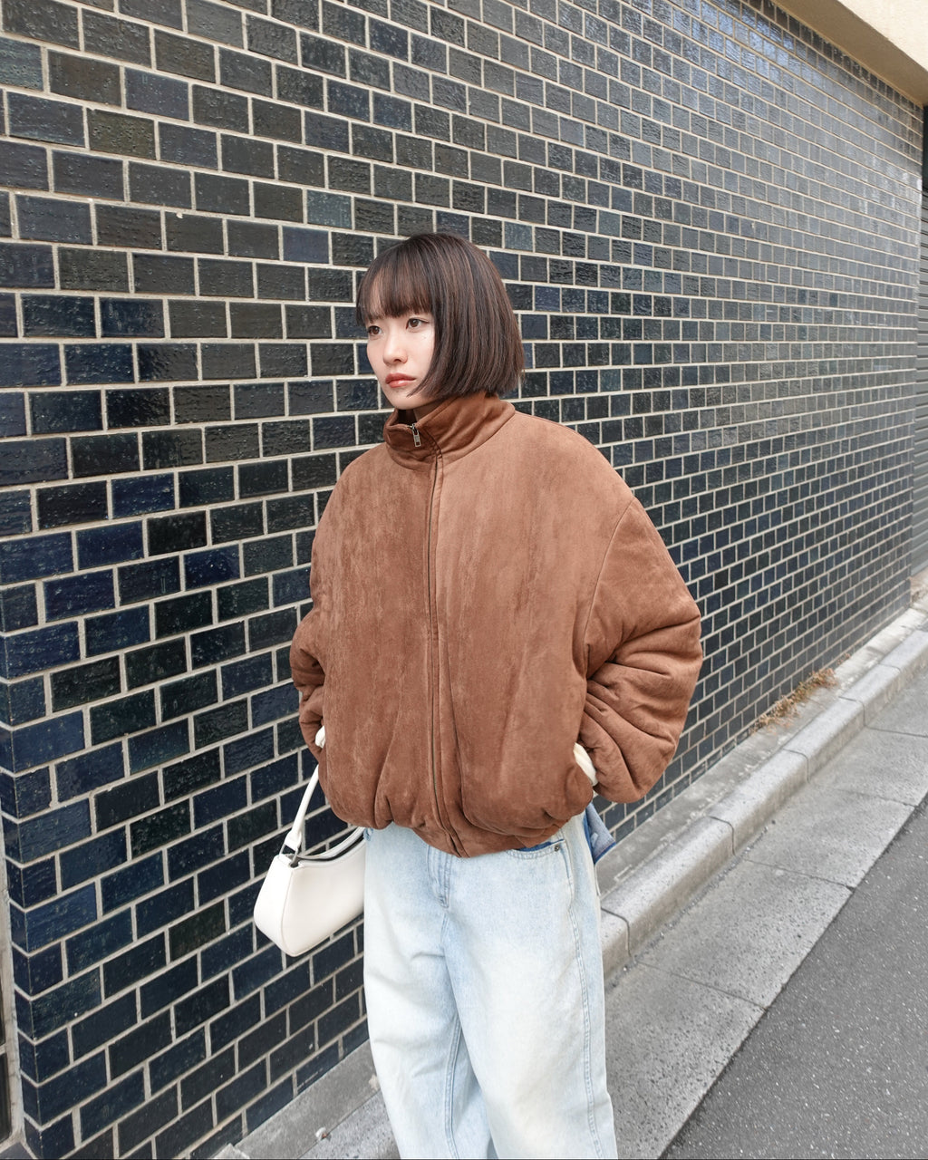 中綿スウェードブルゾン