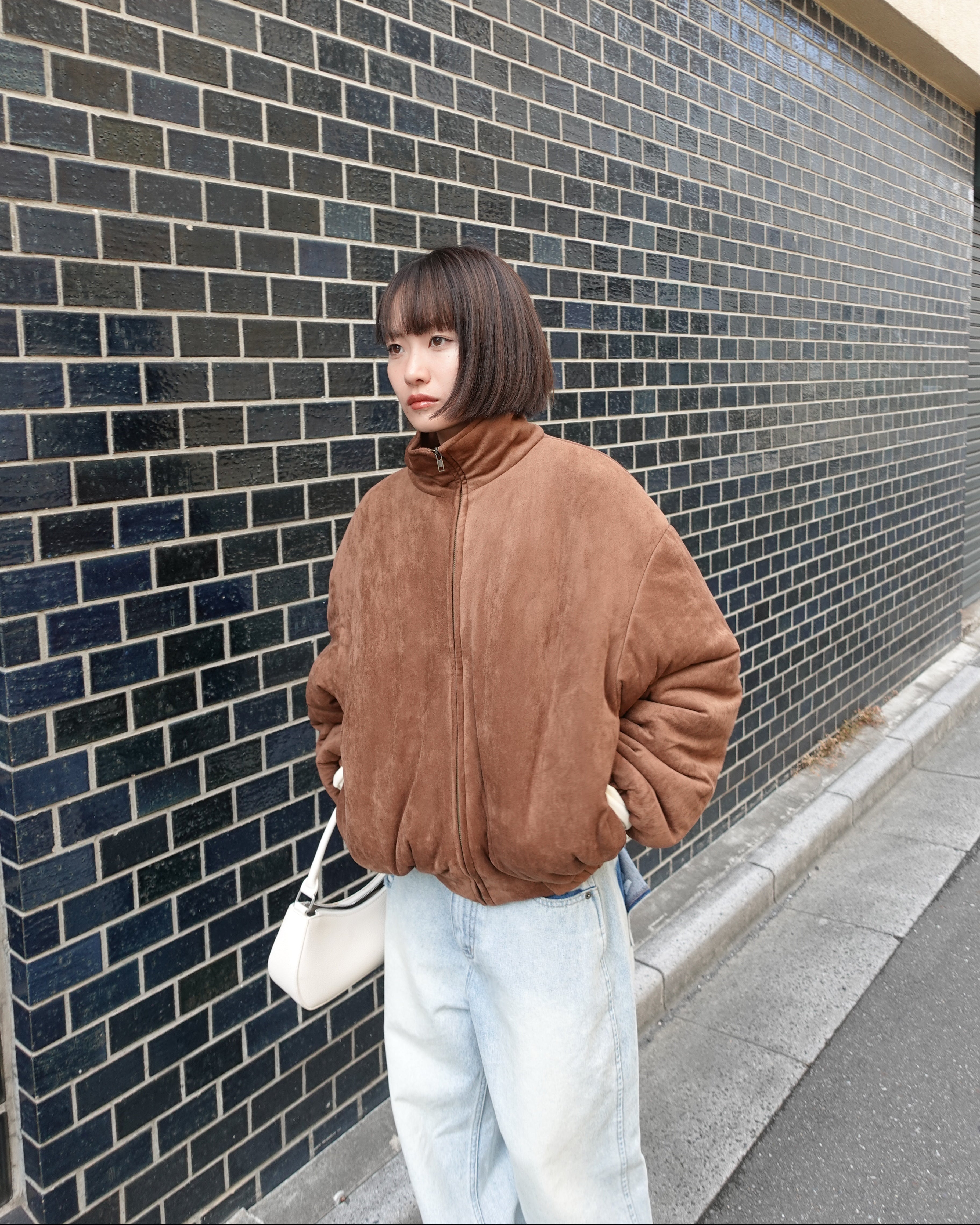 中綿スウェードブルゾン