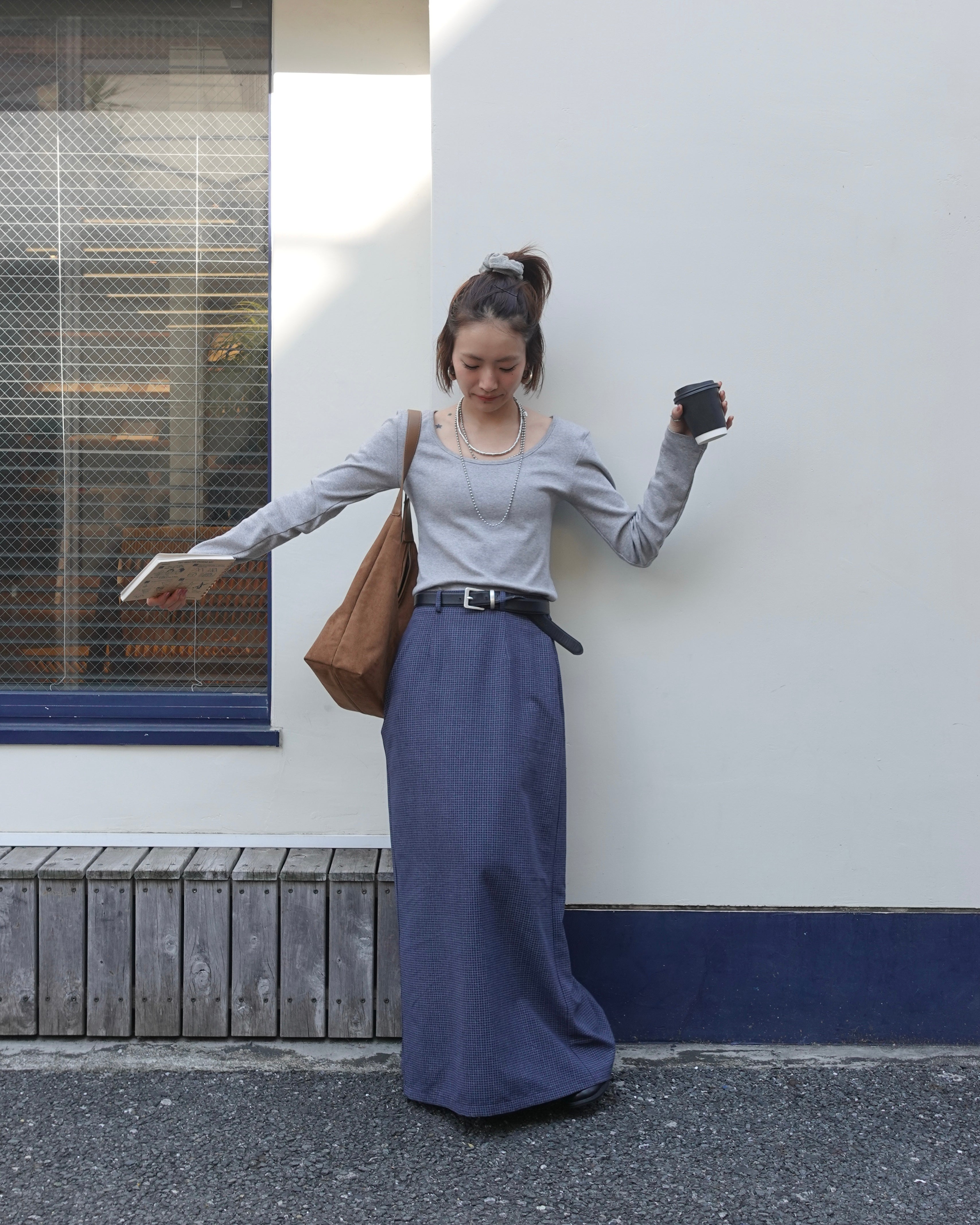 レトロチェックフィットスカート