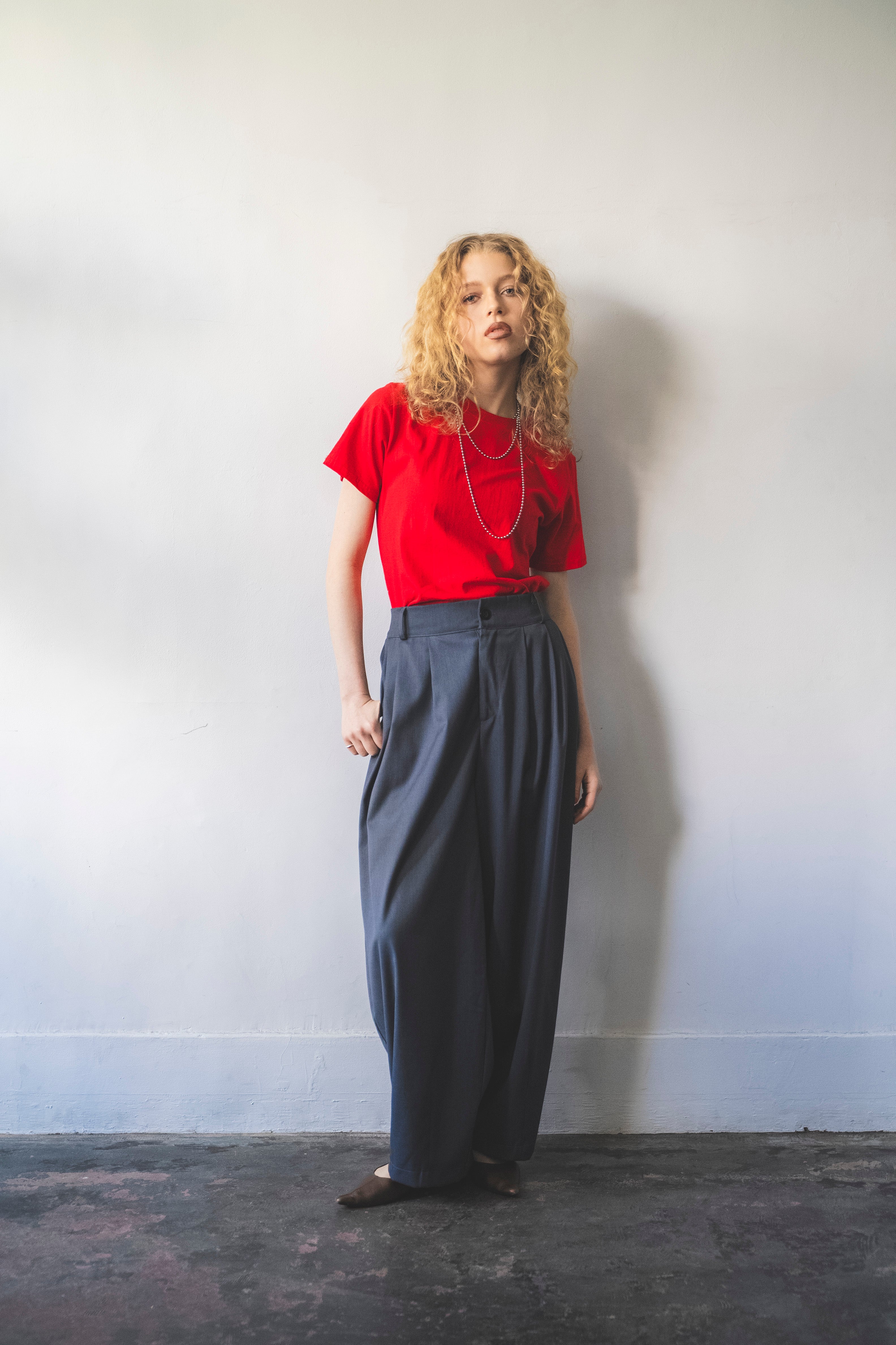 ワイドスラックスパンツ