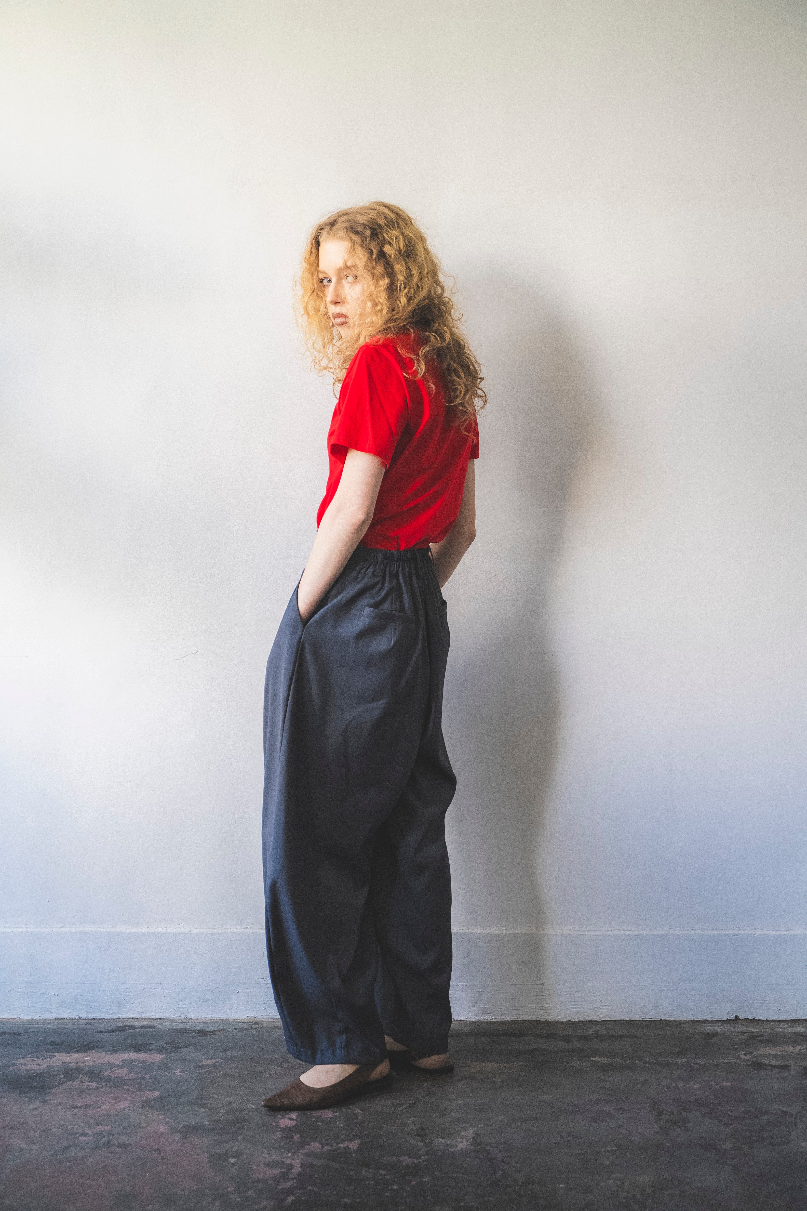 ワイドスラックスパンツ