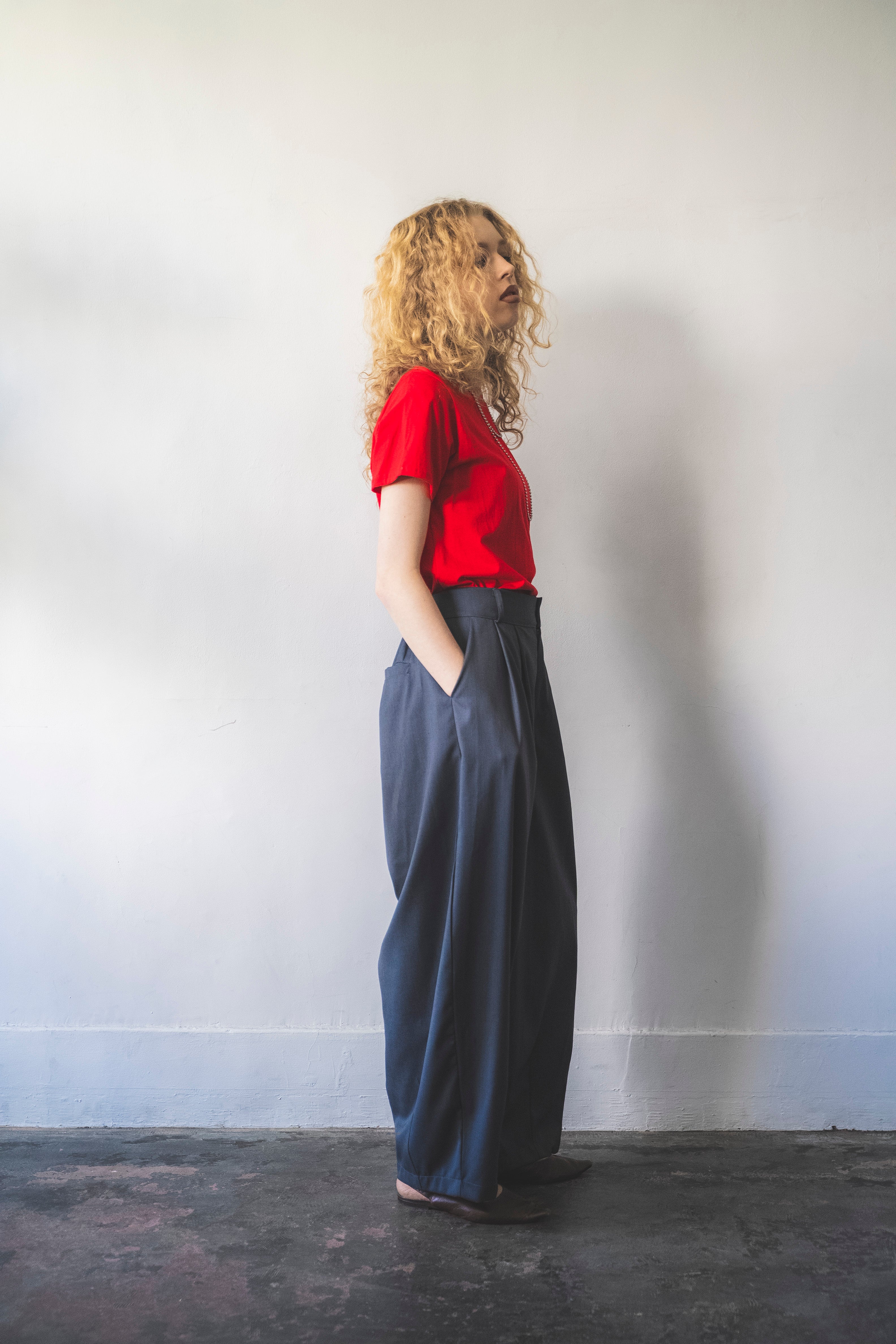 ワイドスラックスパンツ