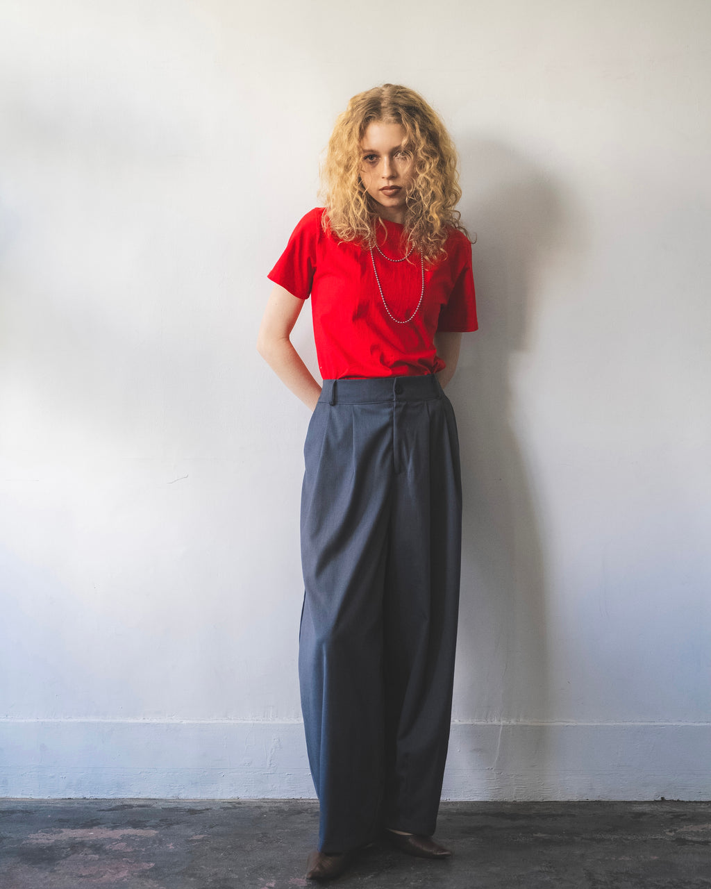 ワイドスラックスパンツ