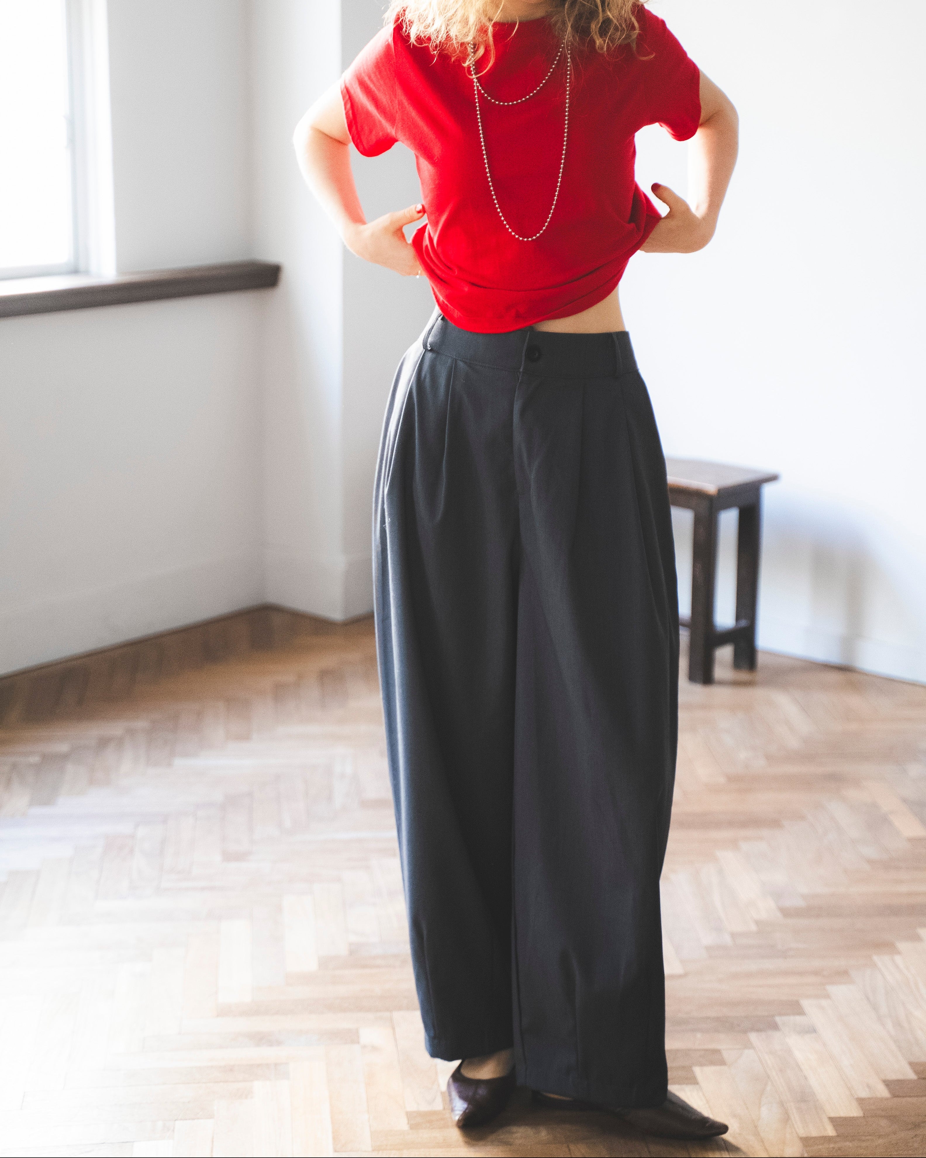 ワイドスラックスパンツ