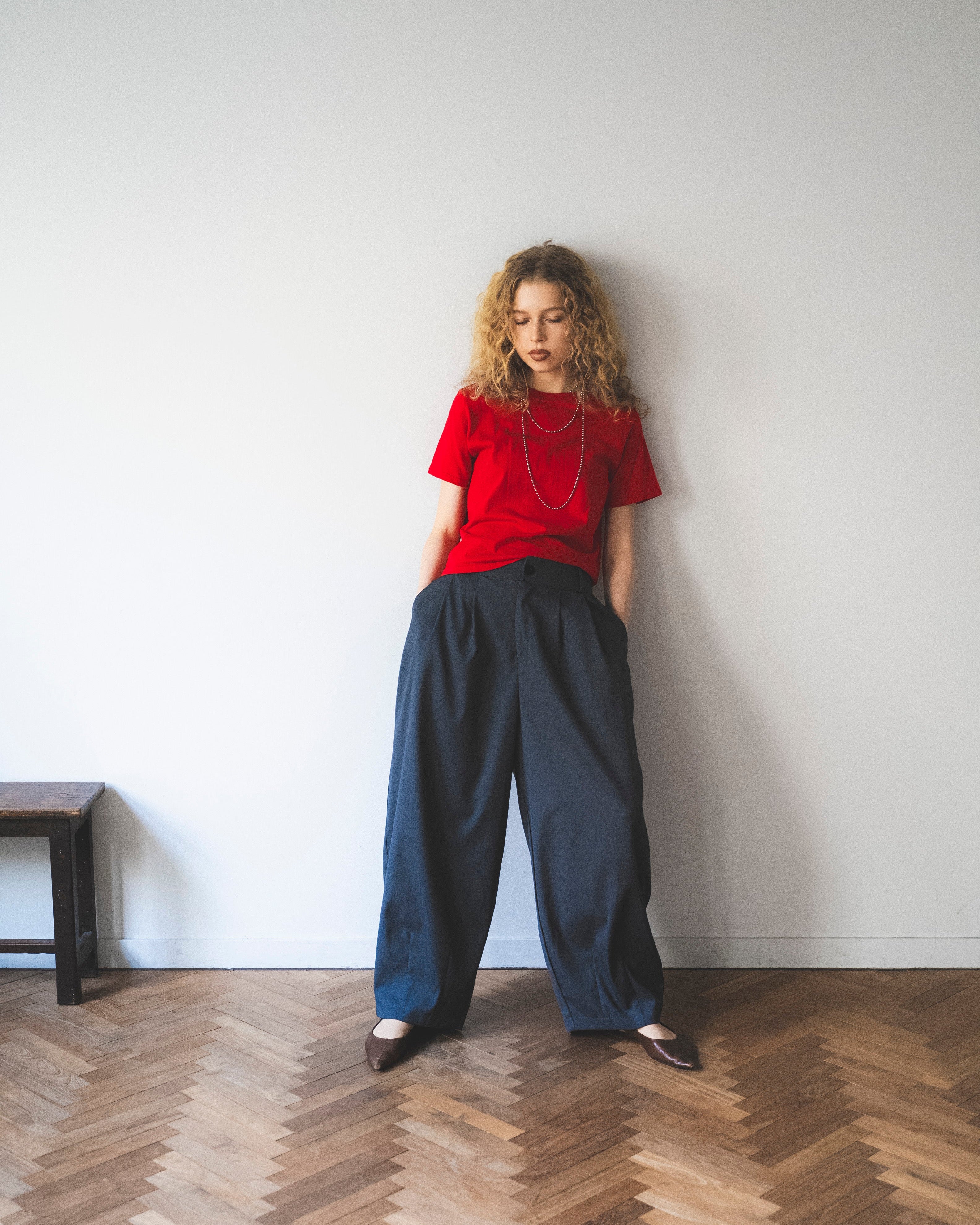 ワイドスラックスパンツ