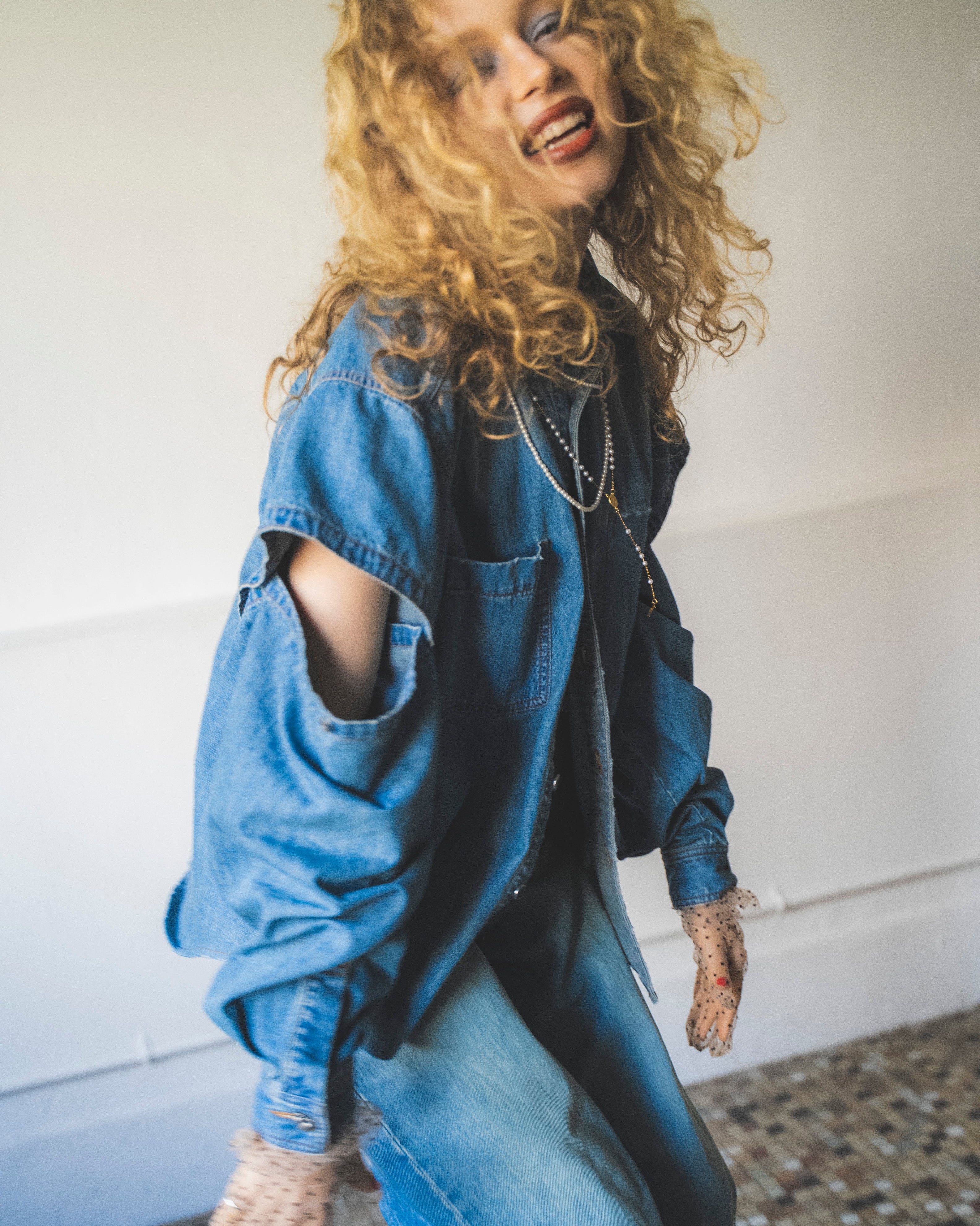 スリーブデザインデニムSH