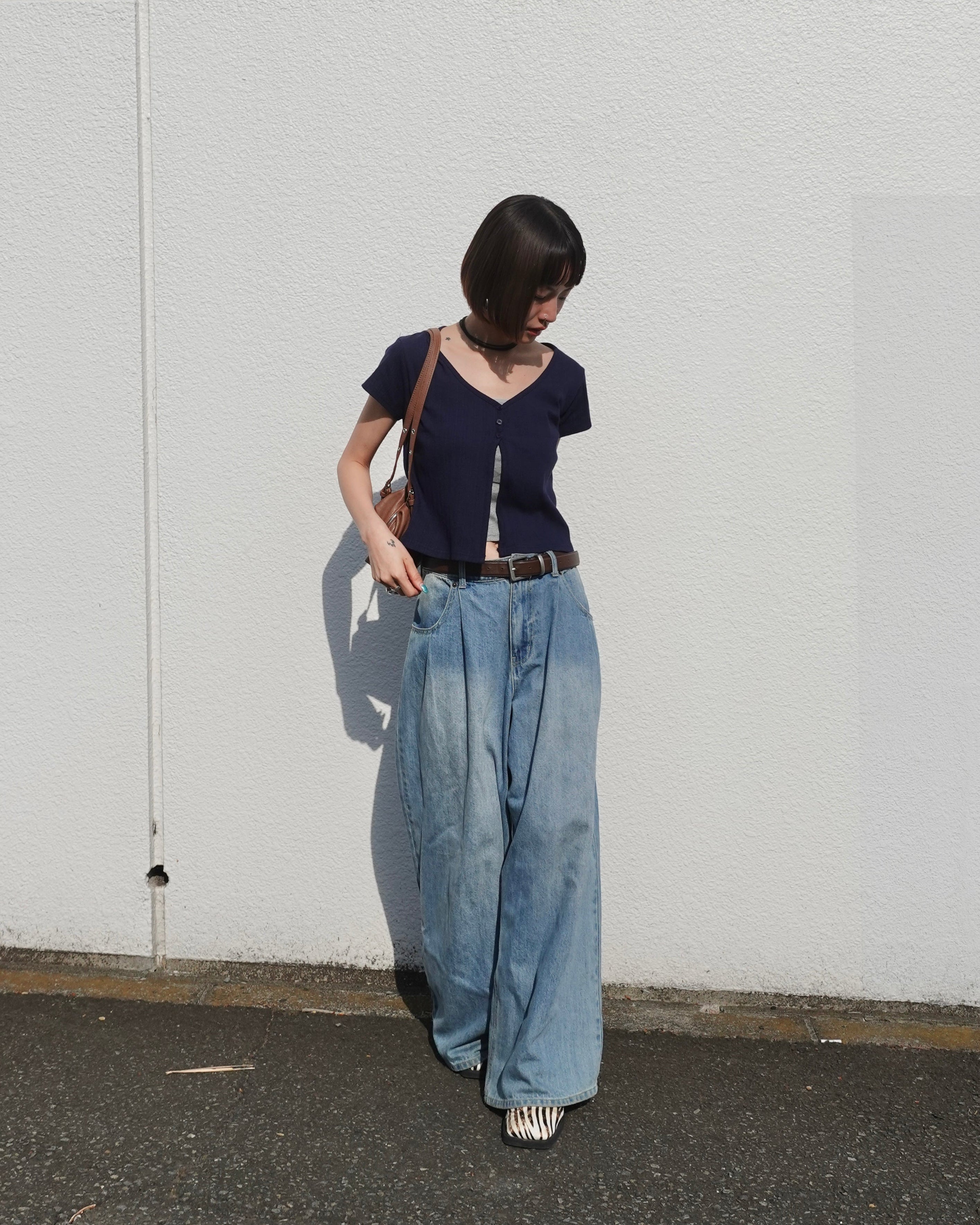 ハーフスリーブフィットカーデ