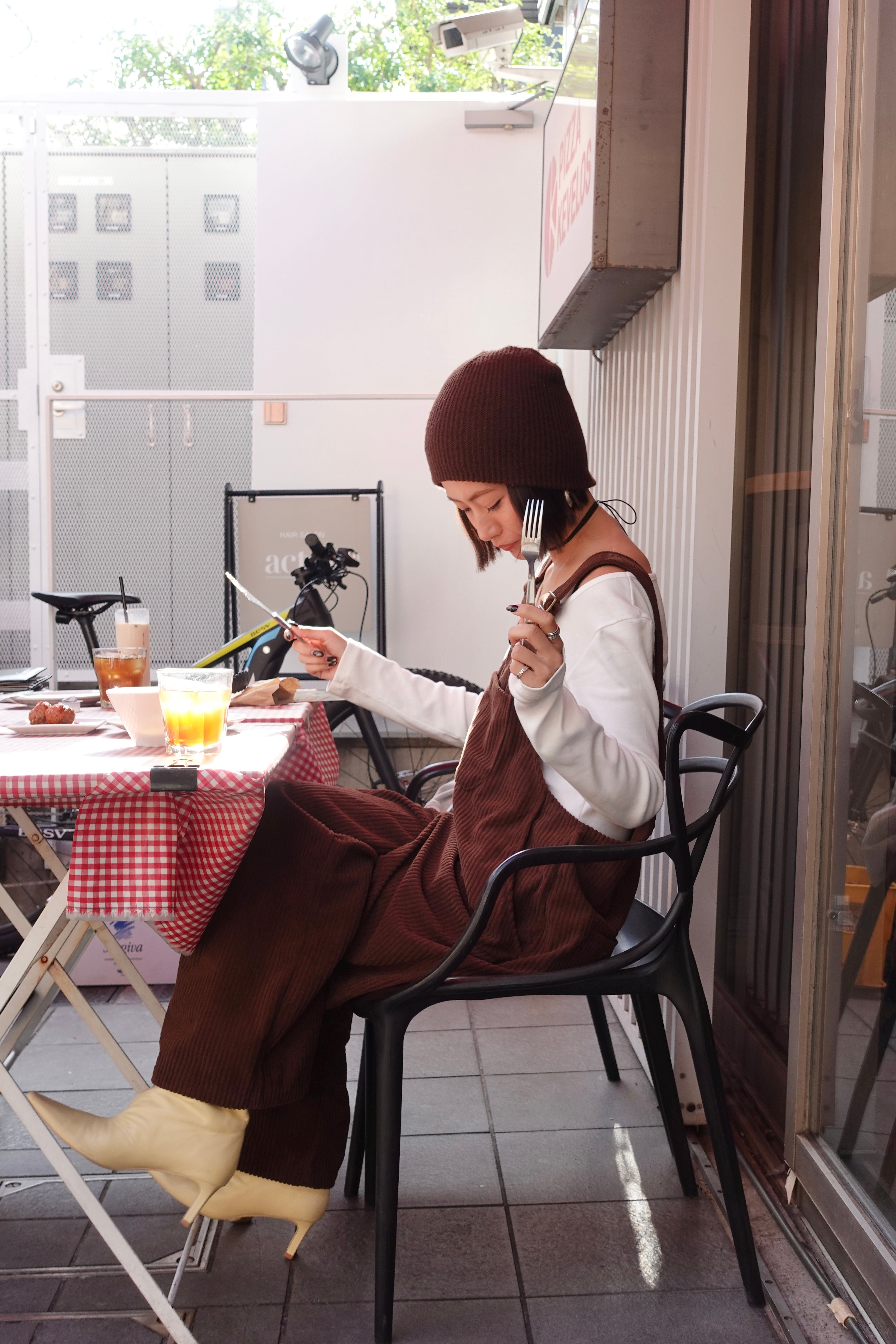 コーデュロイルーズサロペット