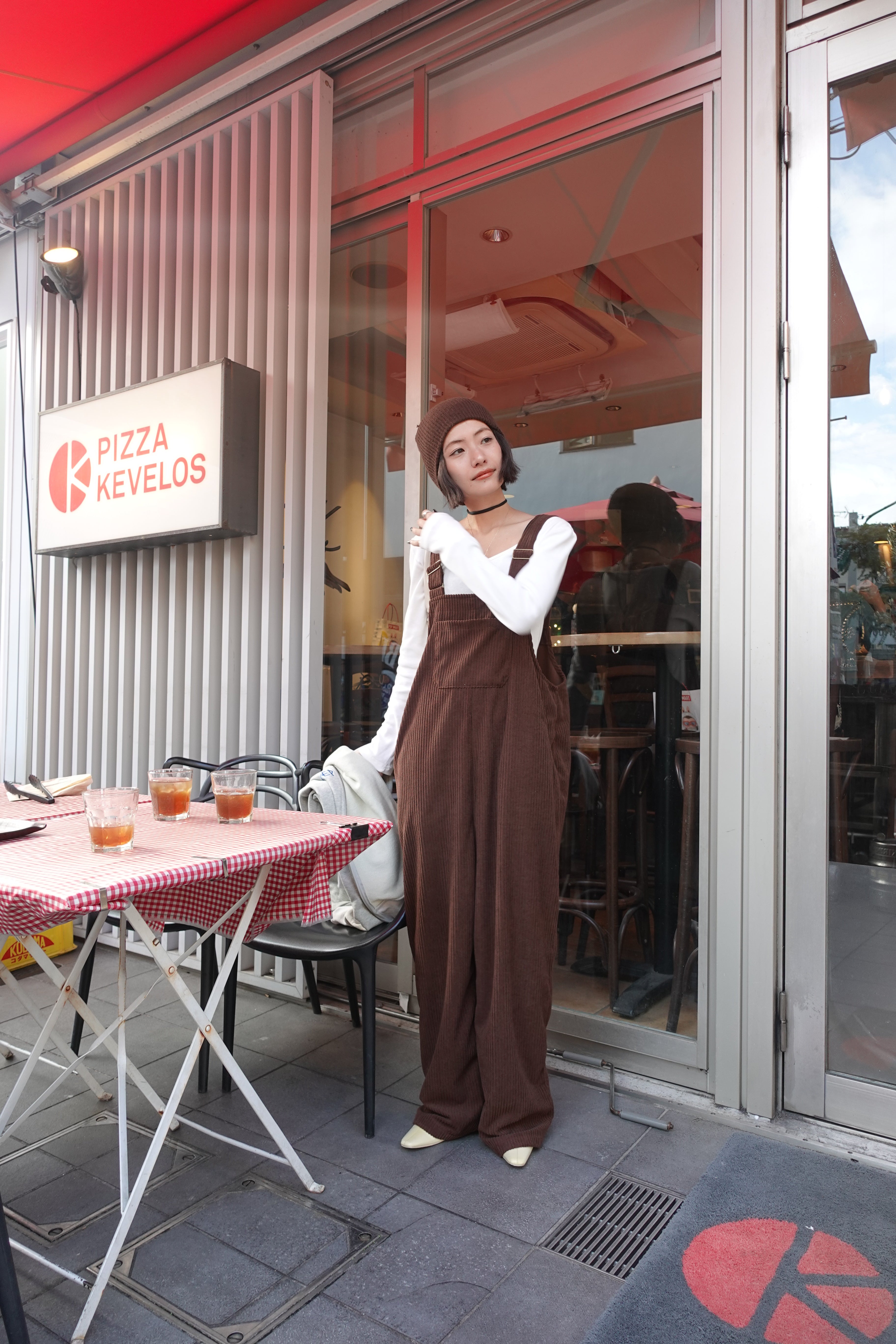 コーデュロイルーズサロペット