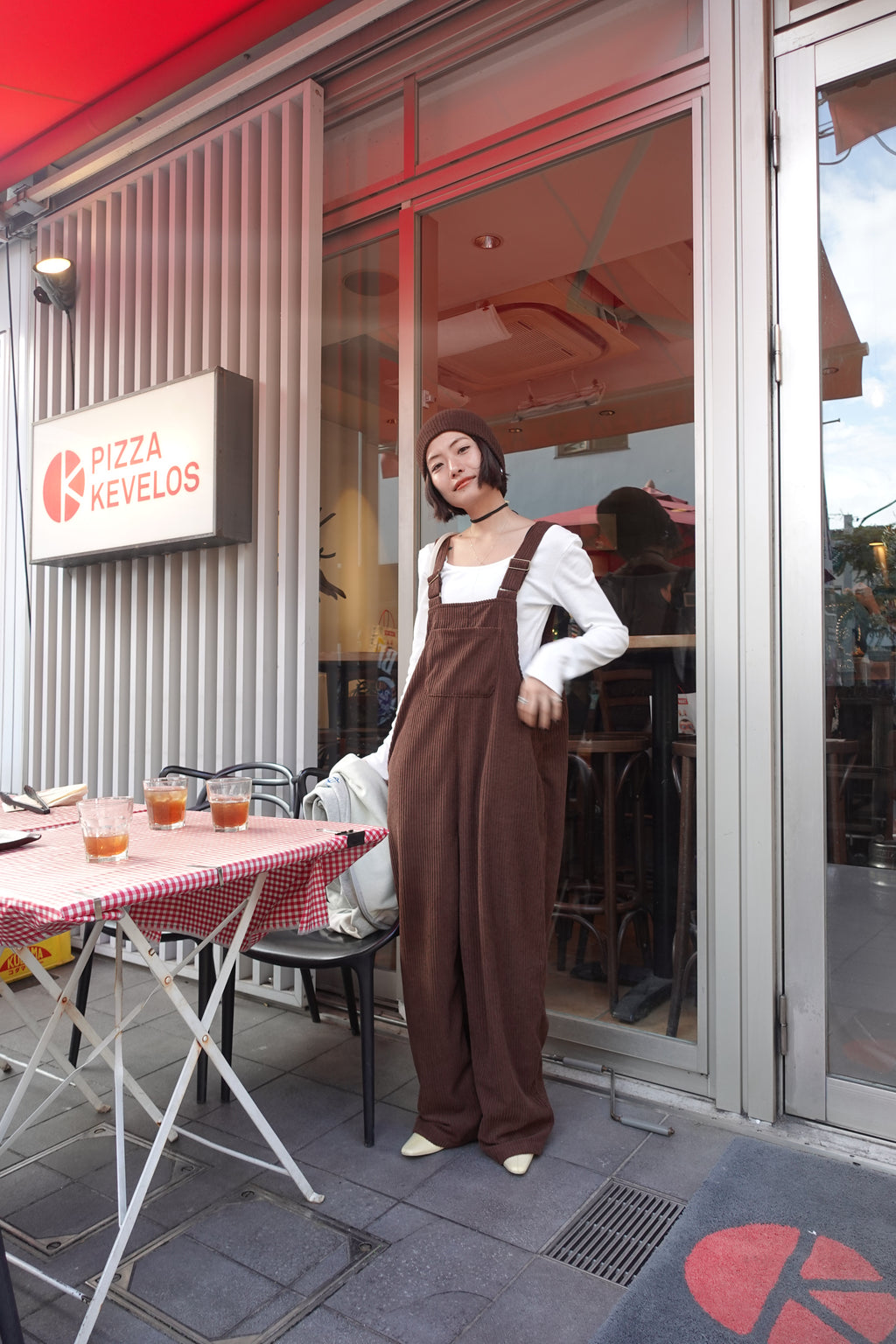 コーデュロイルーズサロペット