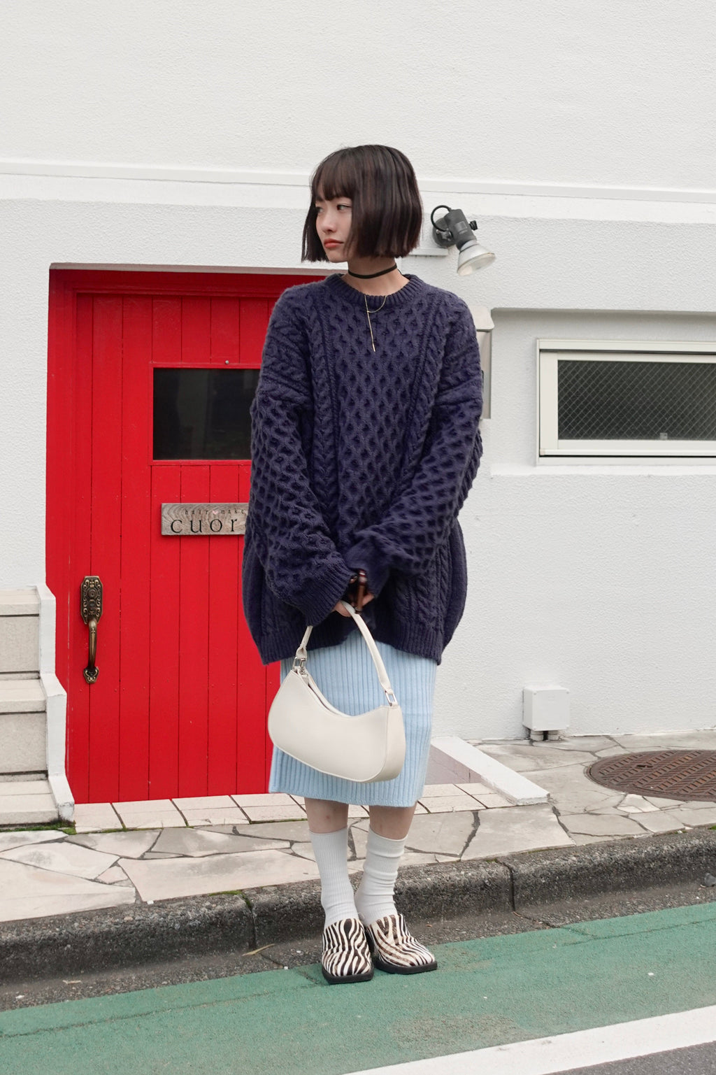 ケーブルオーバーニット