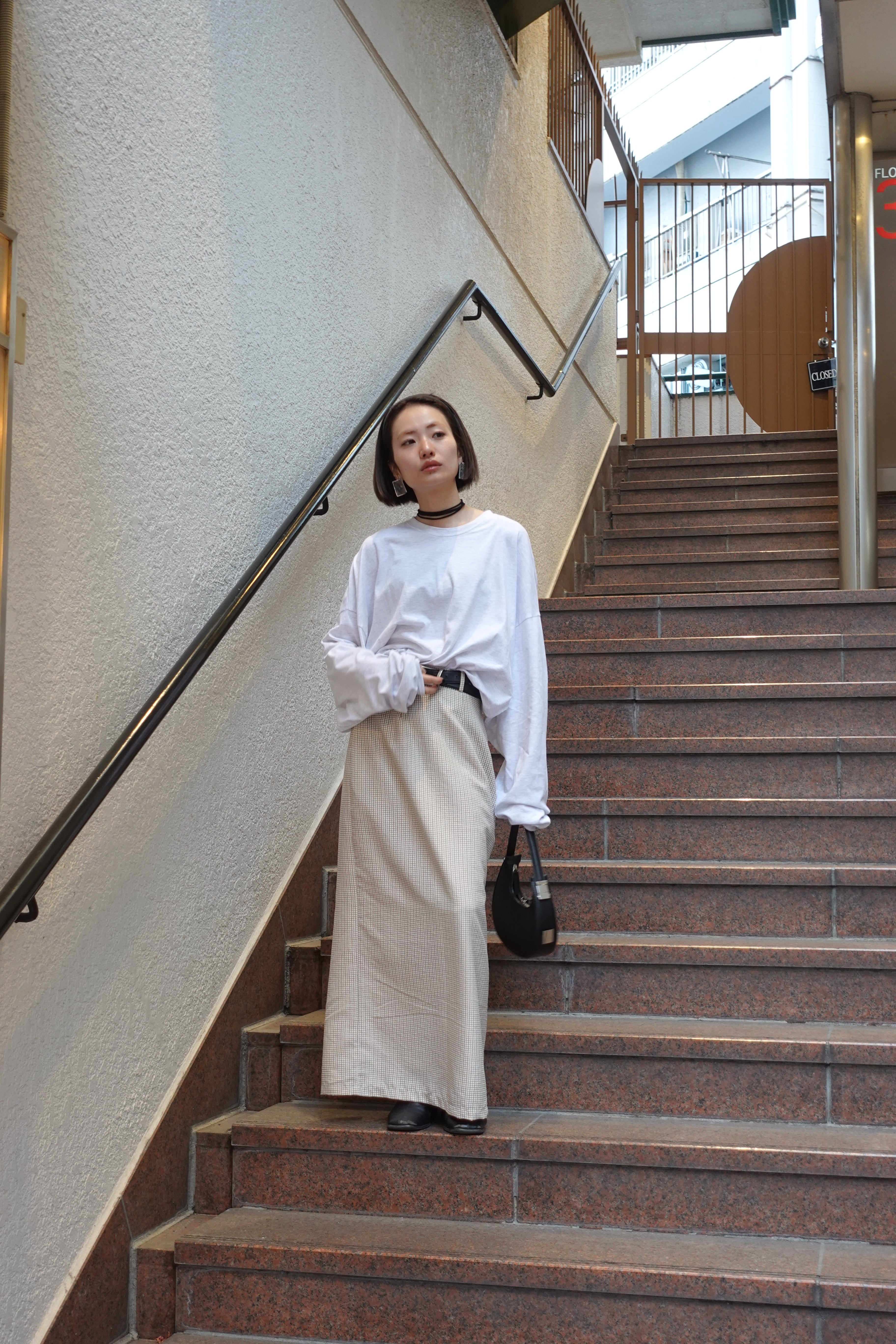 レトロチェックフィットスカート