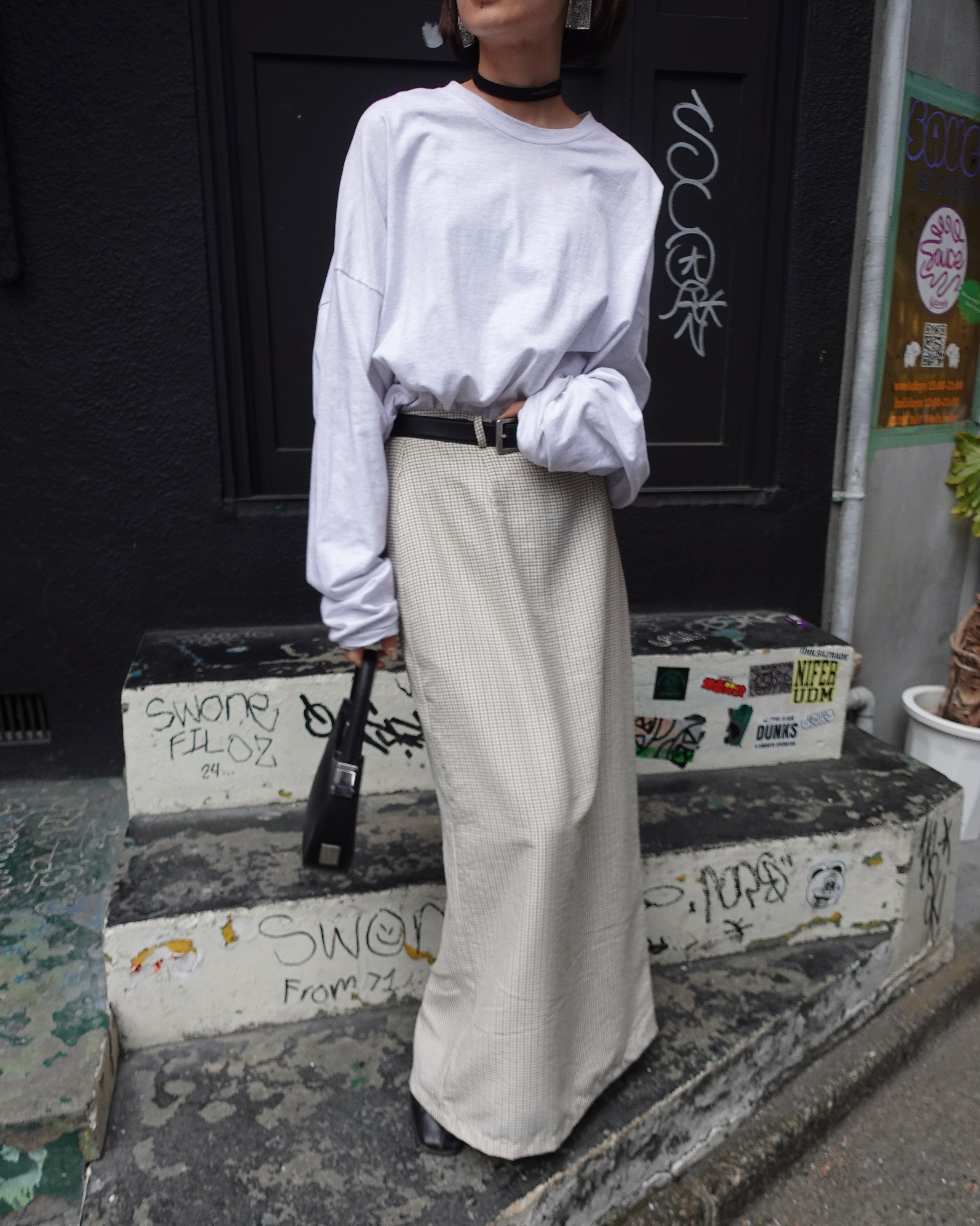 レトロチェックフィットスカート