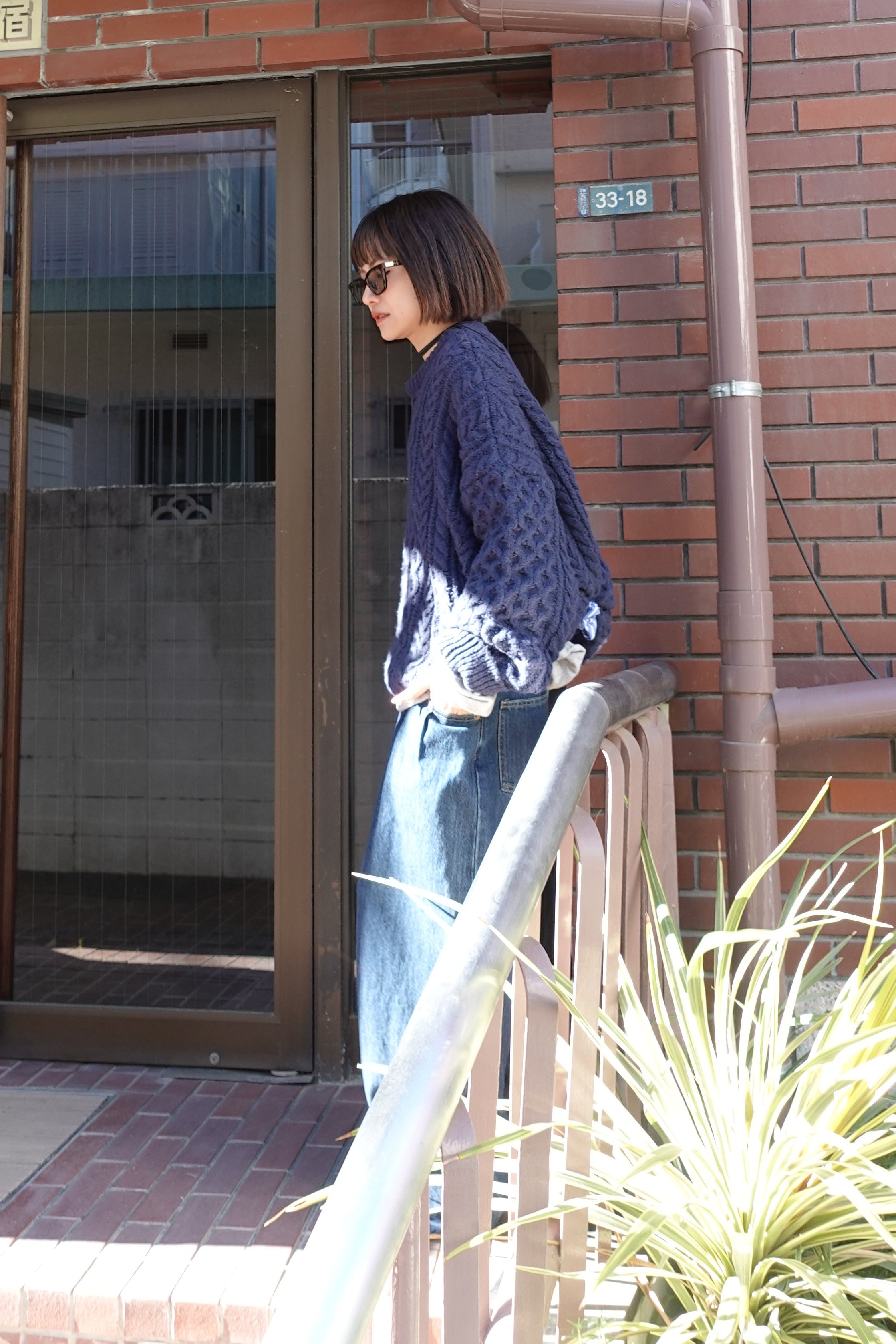 ケーブルオーバーニット