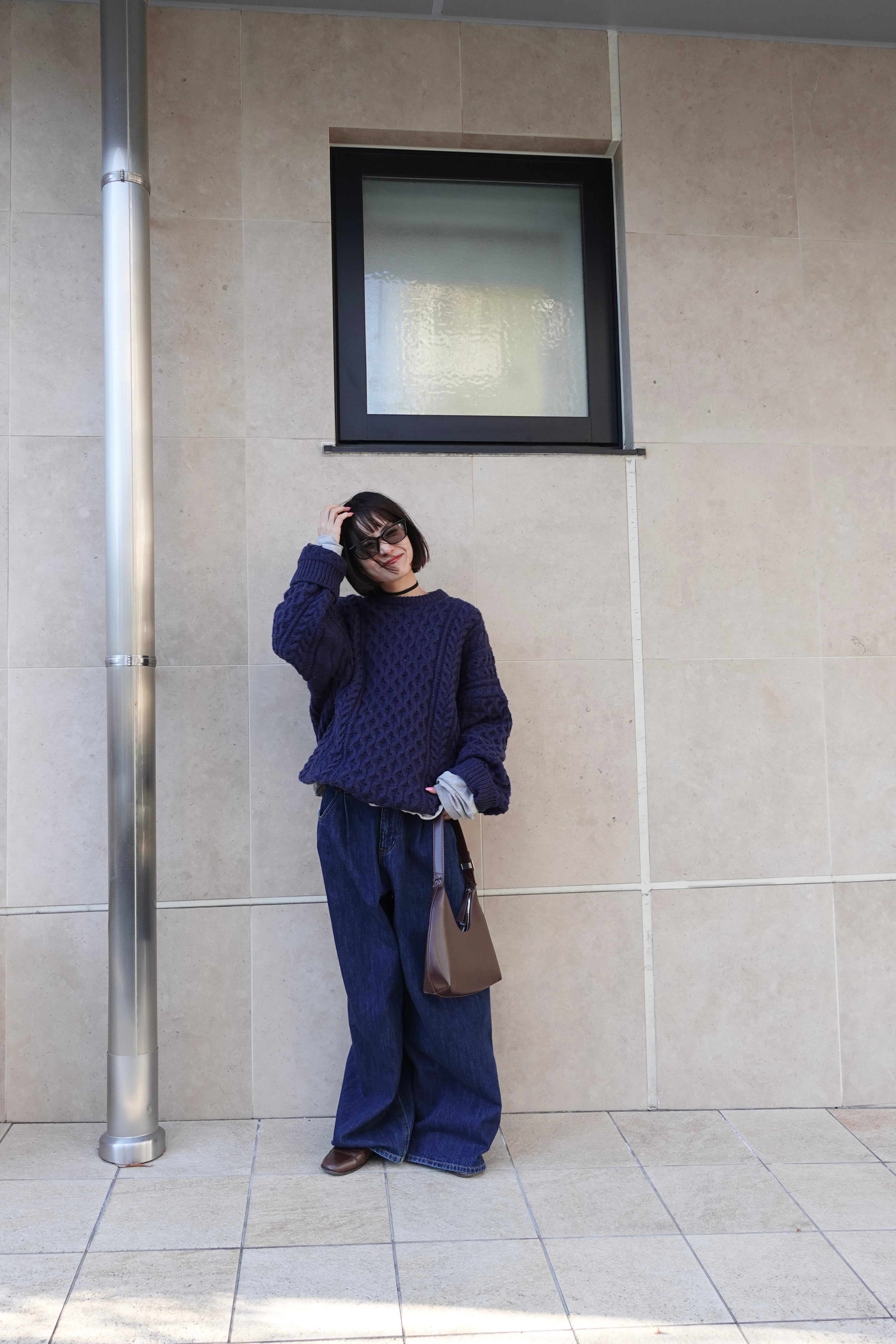 ケーブルオーバーニット