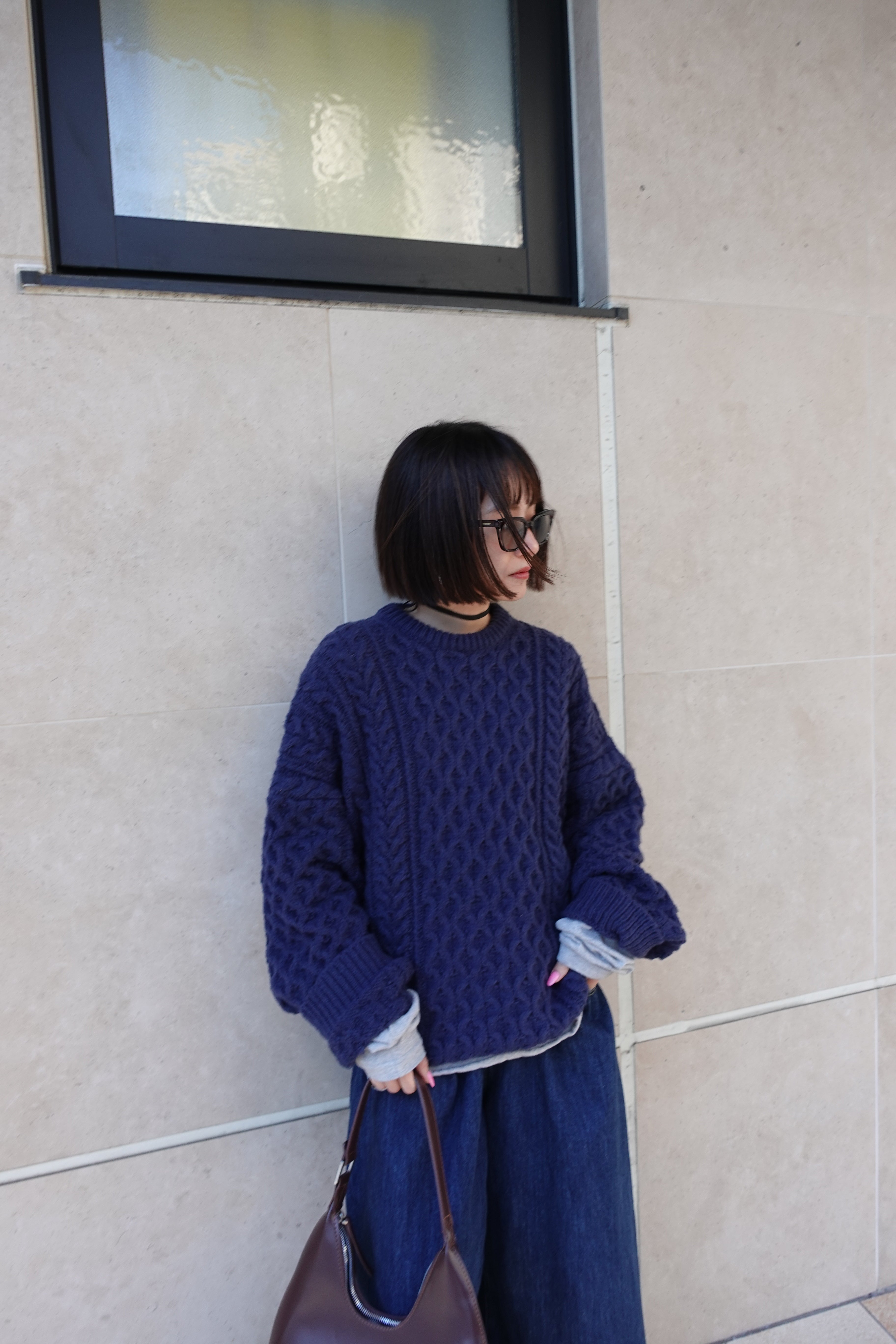 ケーブルオーバーニット