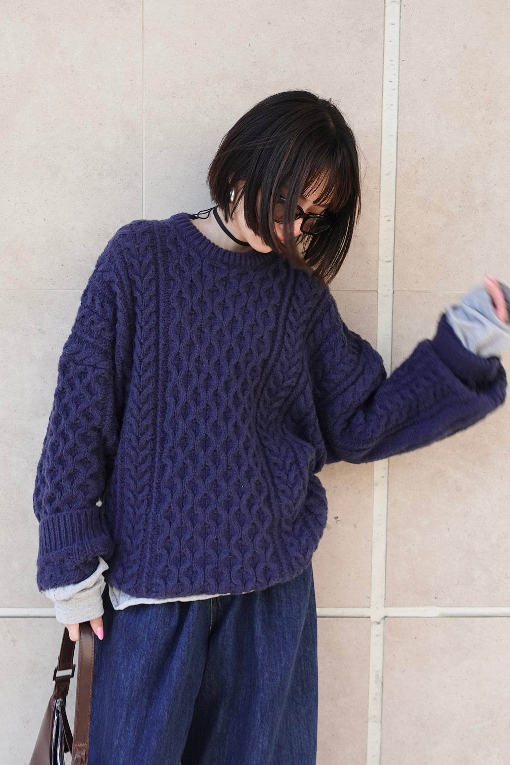 ケーブルオーバーニット