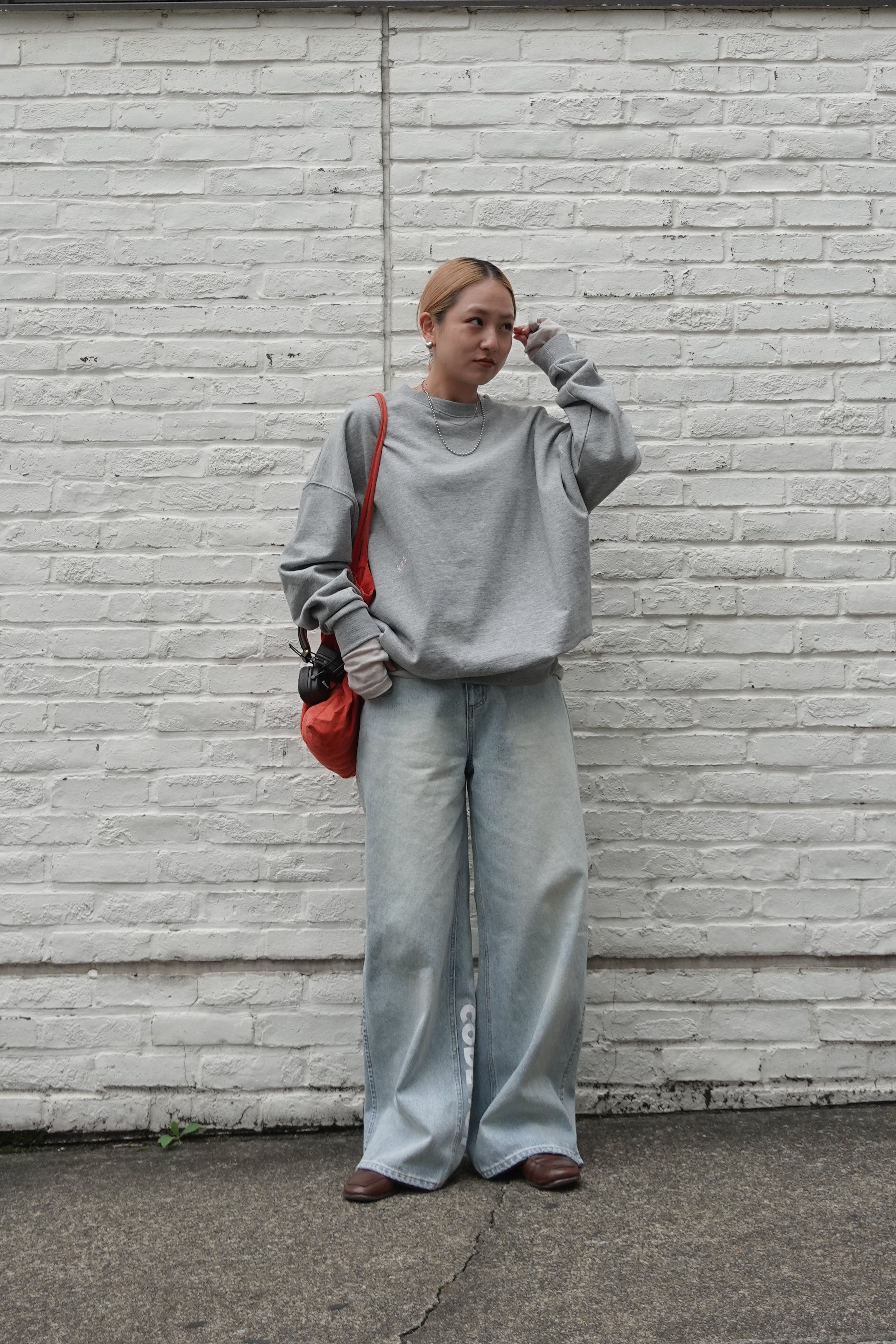 プリントルーズストレートデニム