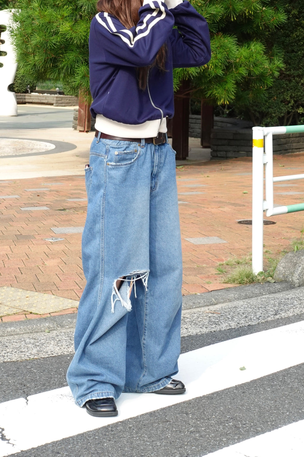 レオパードパッチボーイズデニム