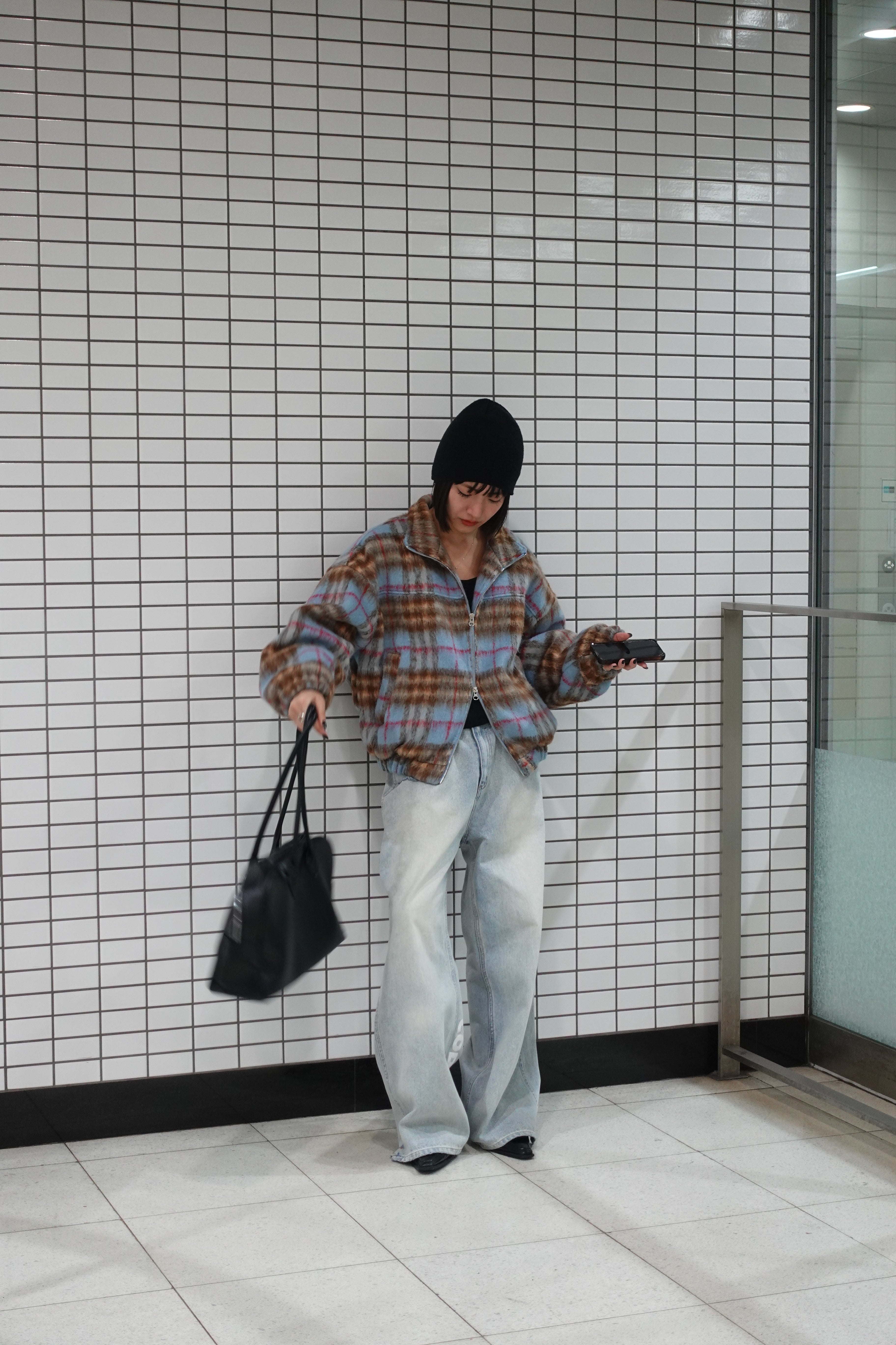 プリントルーズストレートデニム