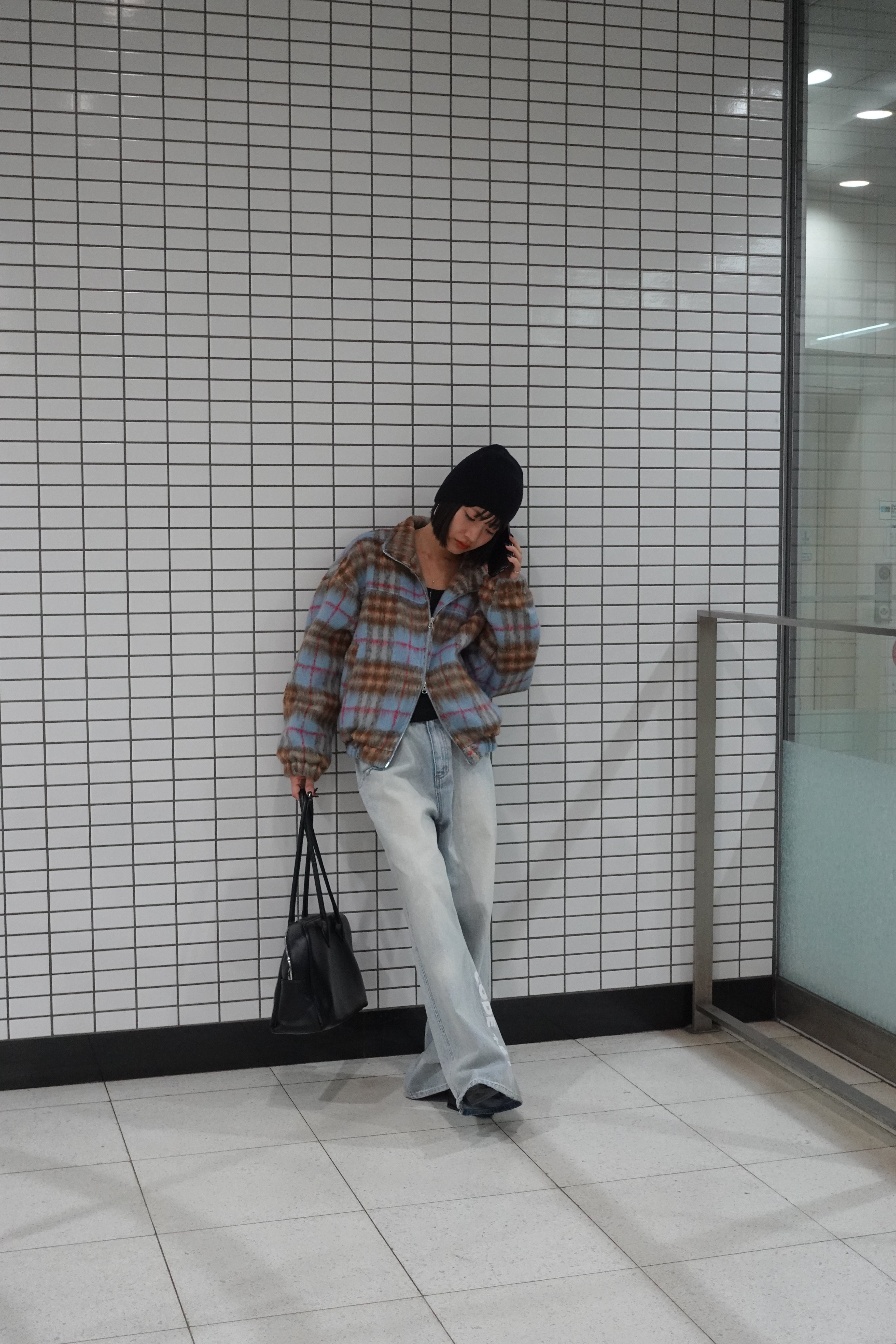 プリントルーズストレートデニム