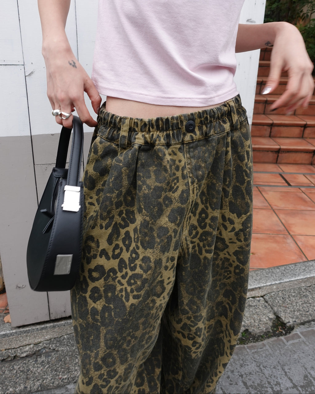ボリュームレオパードパンツ