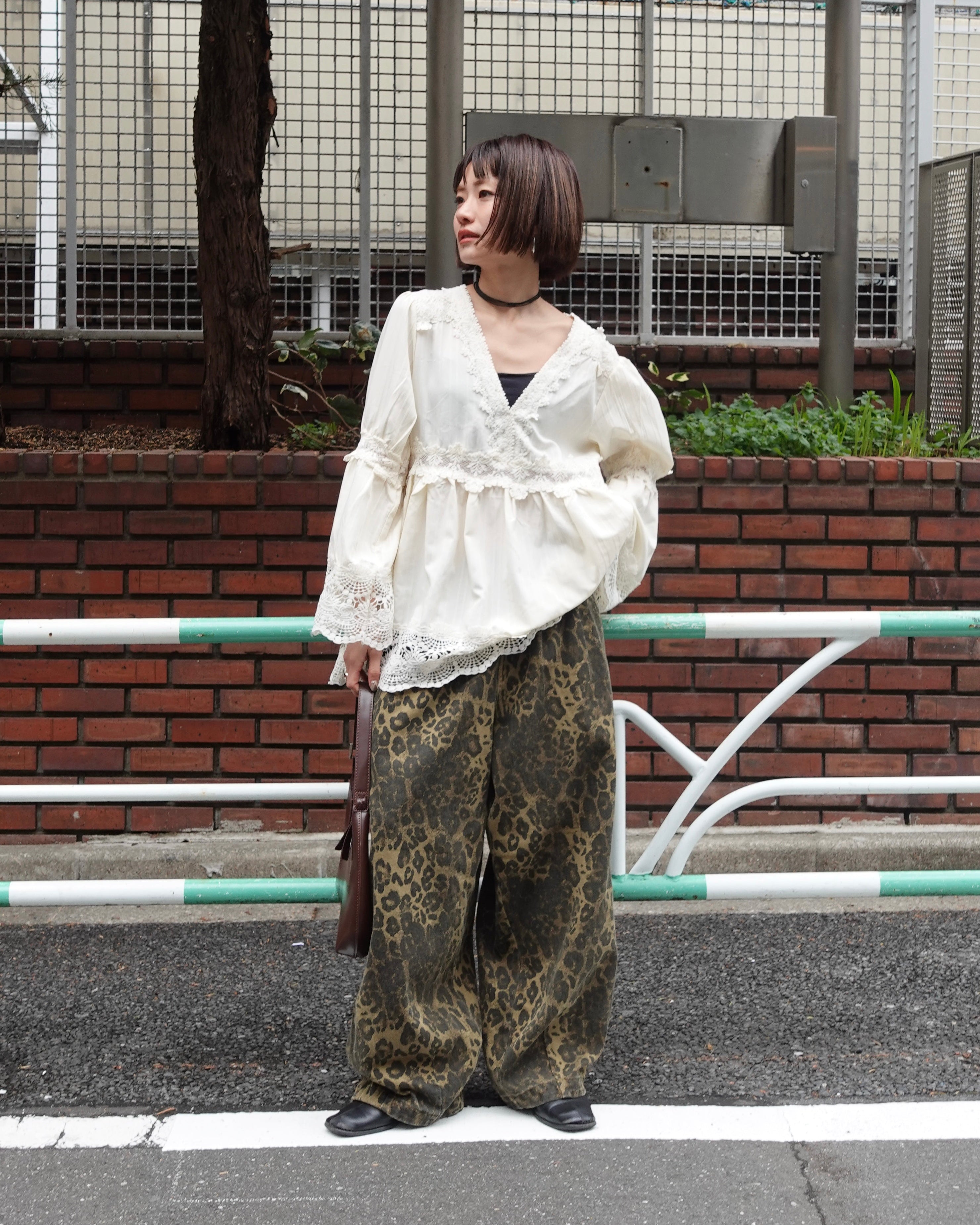 ボリュームレオパードパンツ