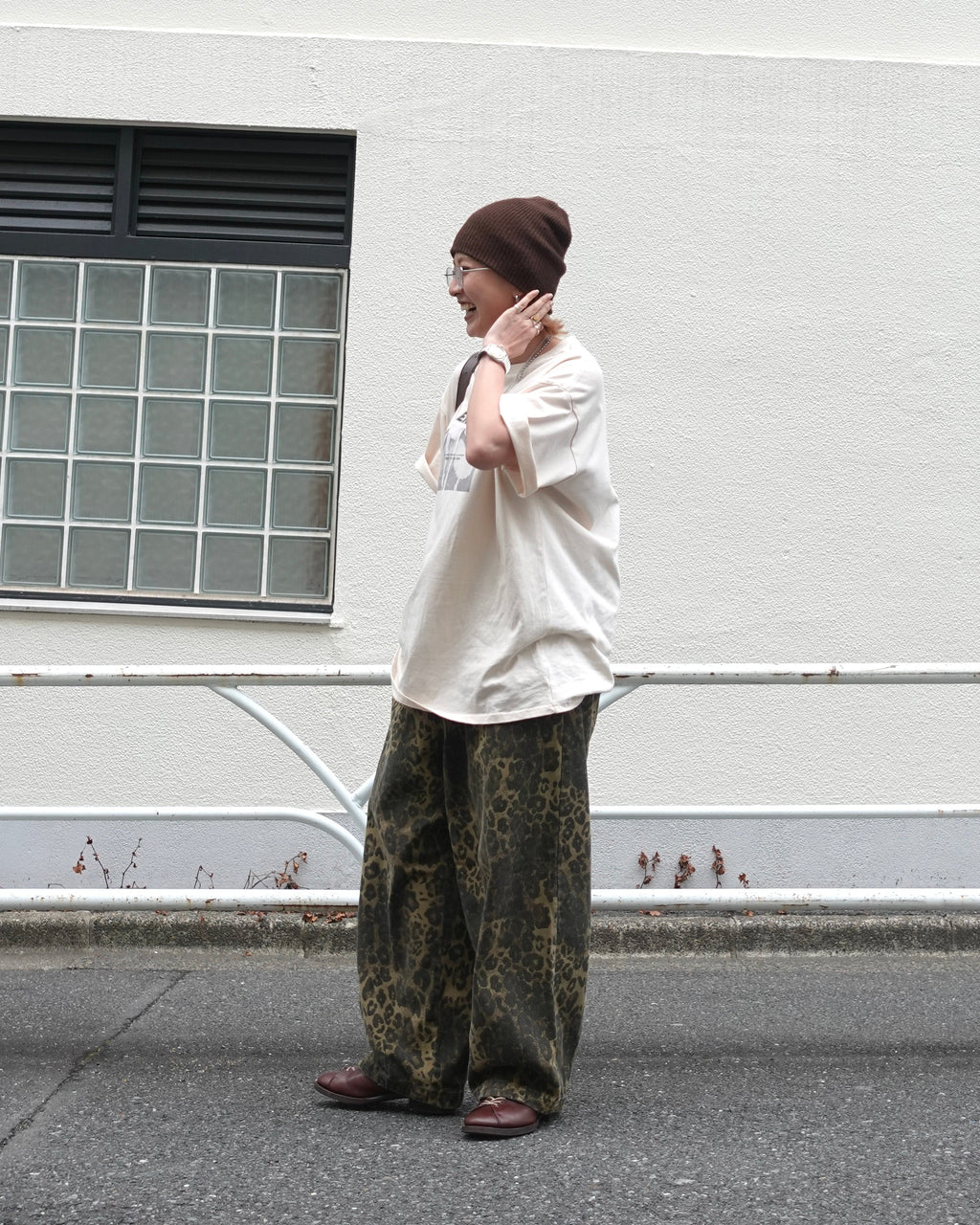 ボリュームレオパードパンツ