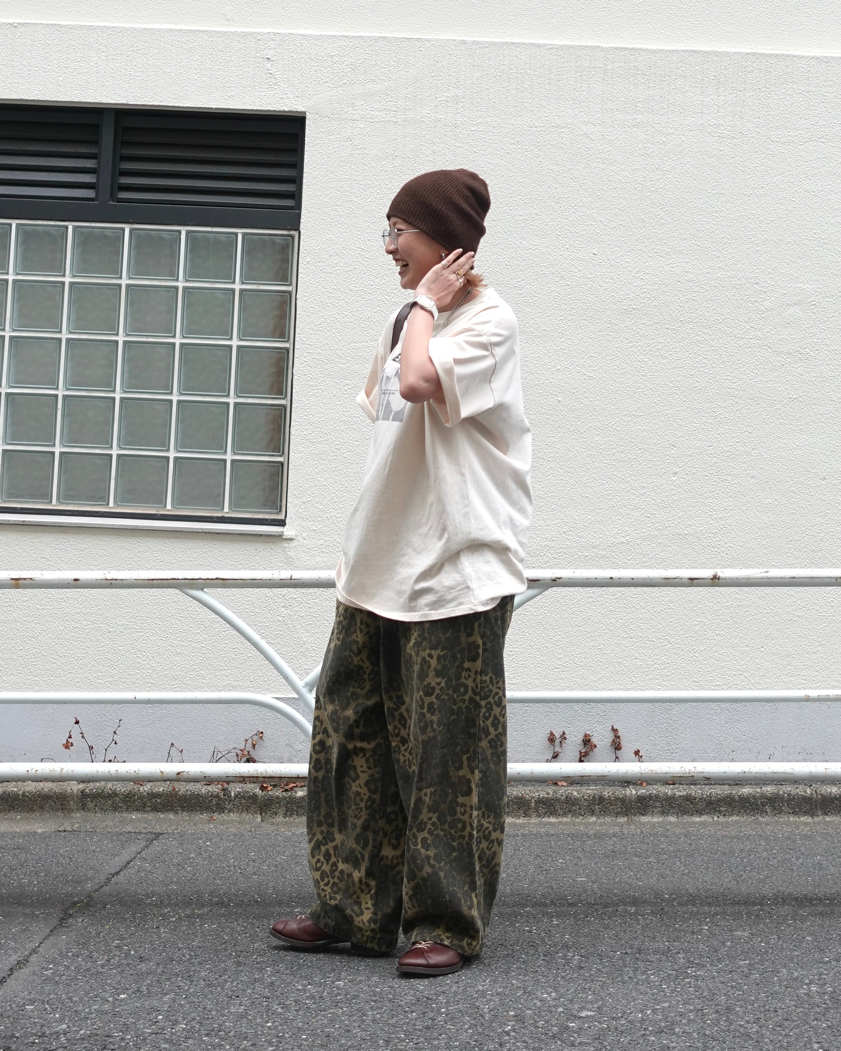 ボリュームレオパードパンツ