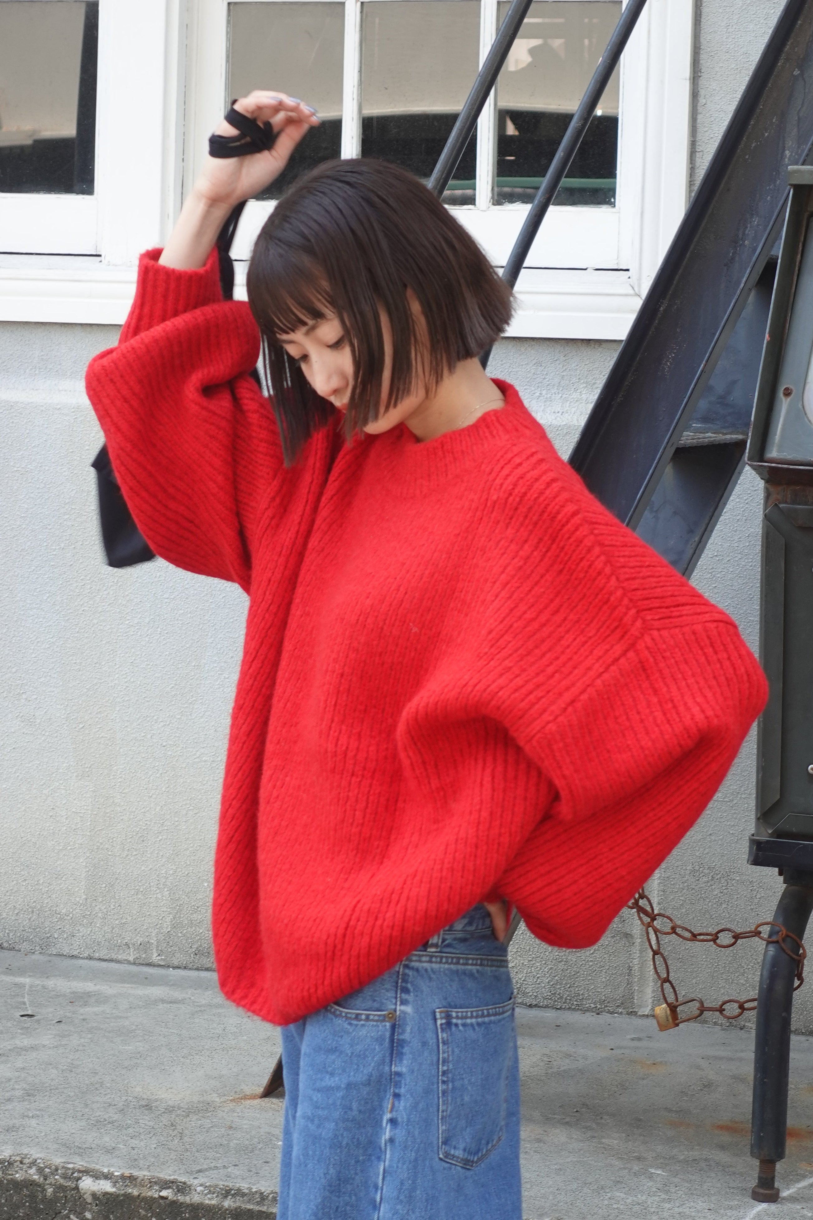 カラーボリュームニット