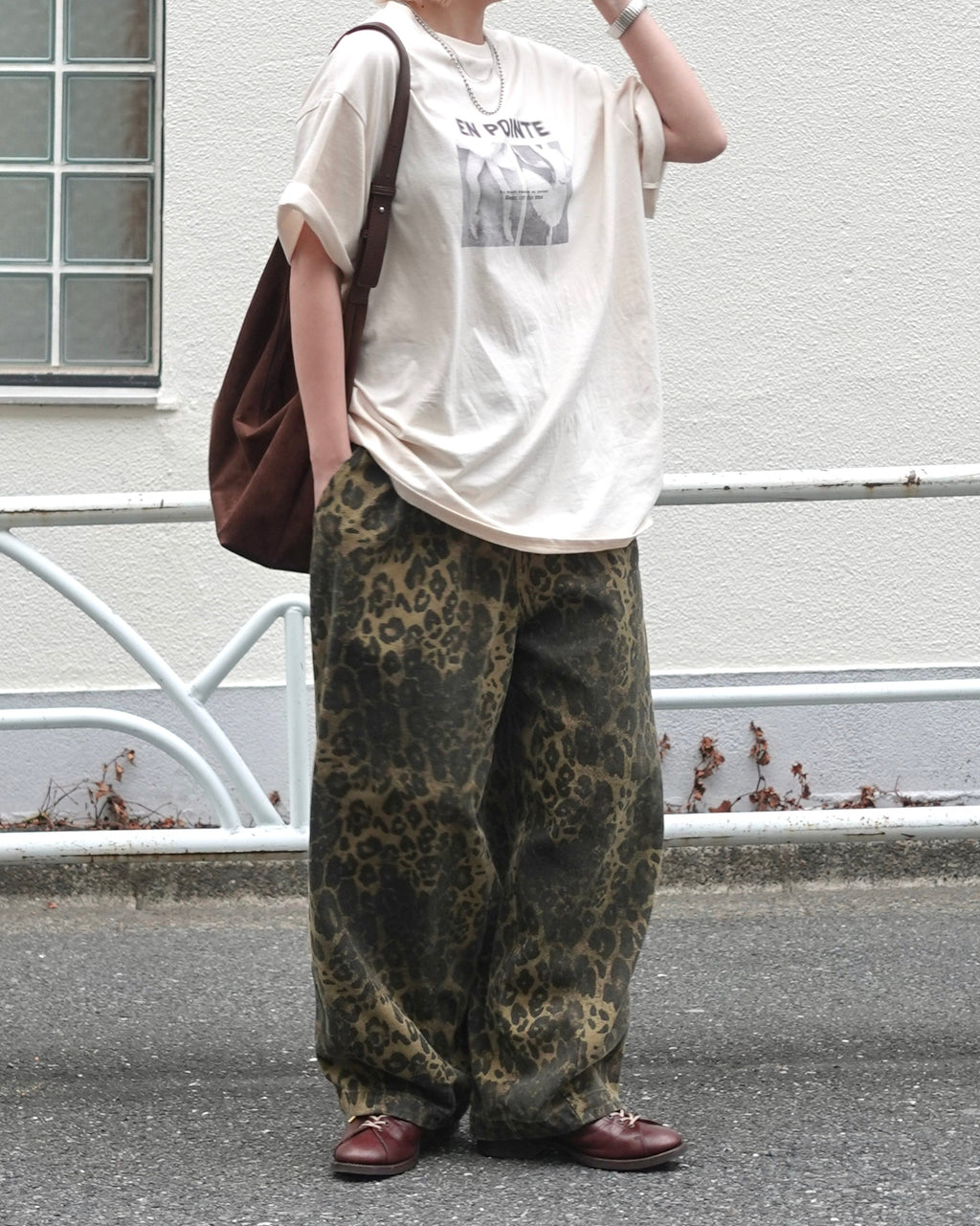 ボリュームレオパードパンツ