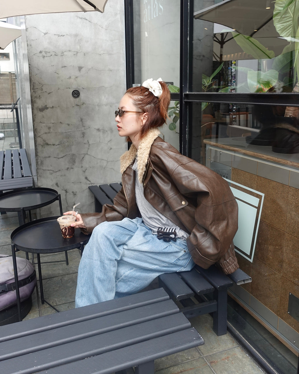 2way vintageレザーブルゾン