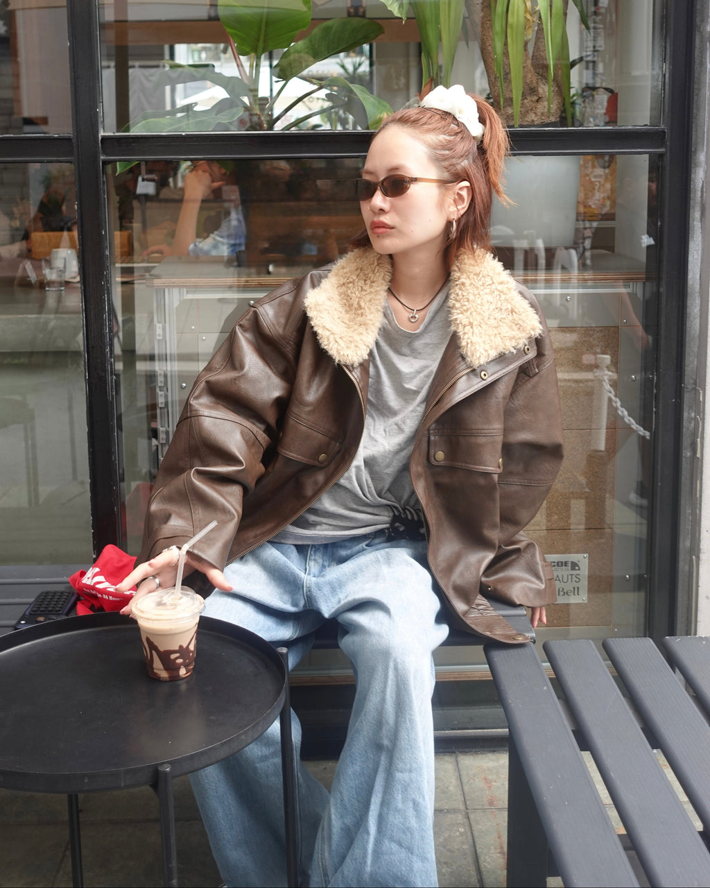 2way vintageレザーブルゾン