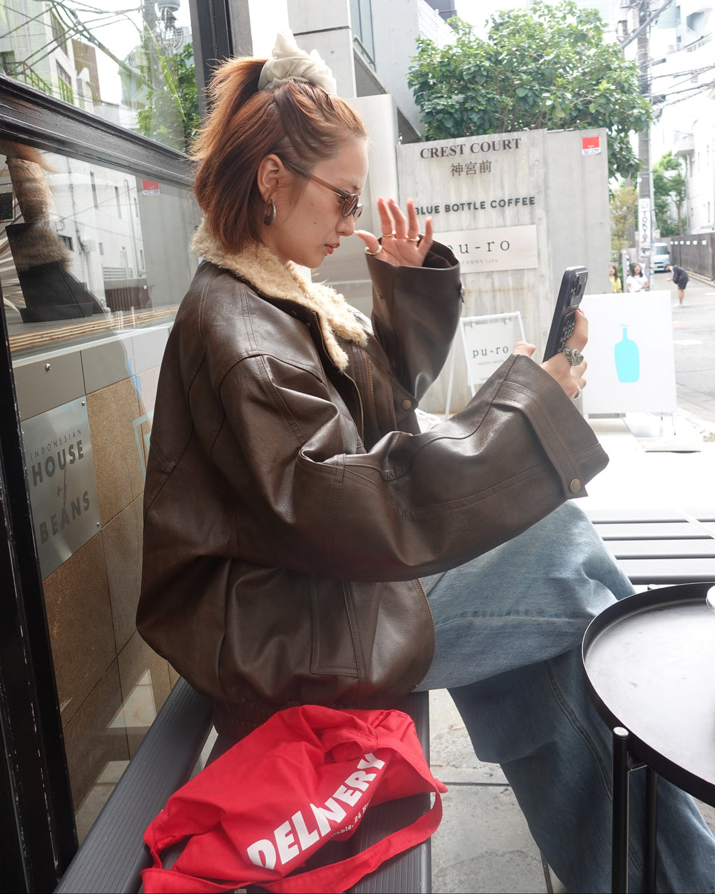 2way vintageレザーブルゾン