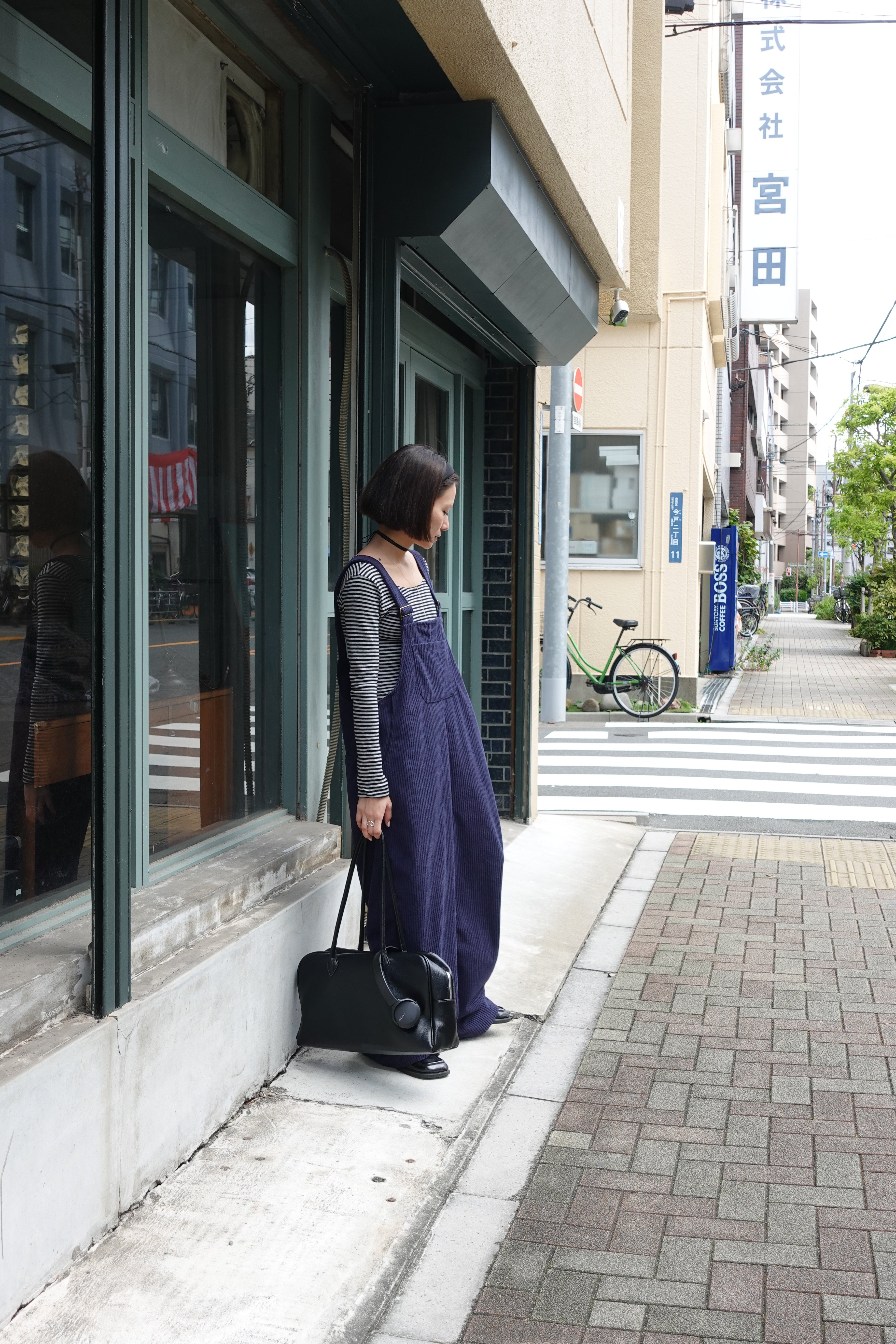 コーデュロイルーズサロペット