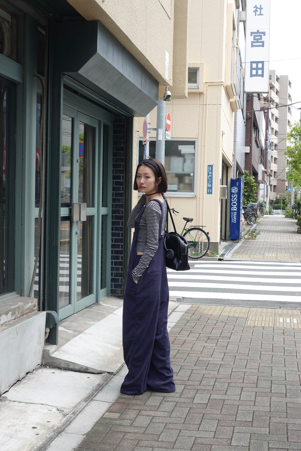 コーデュロイルーズサロペット