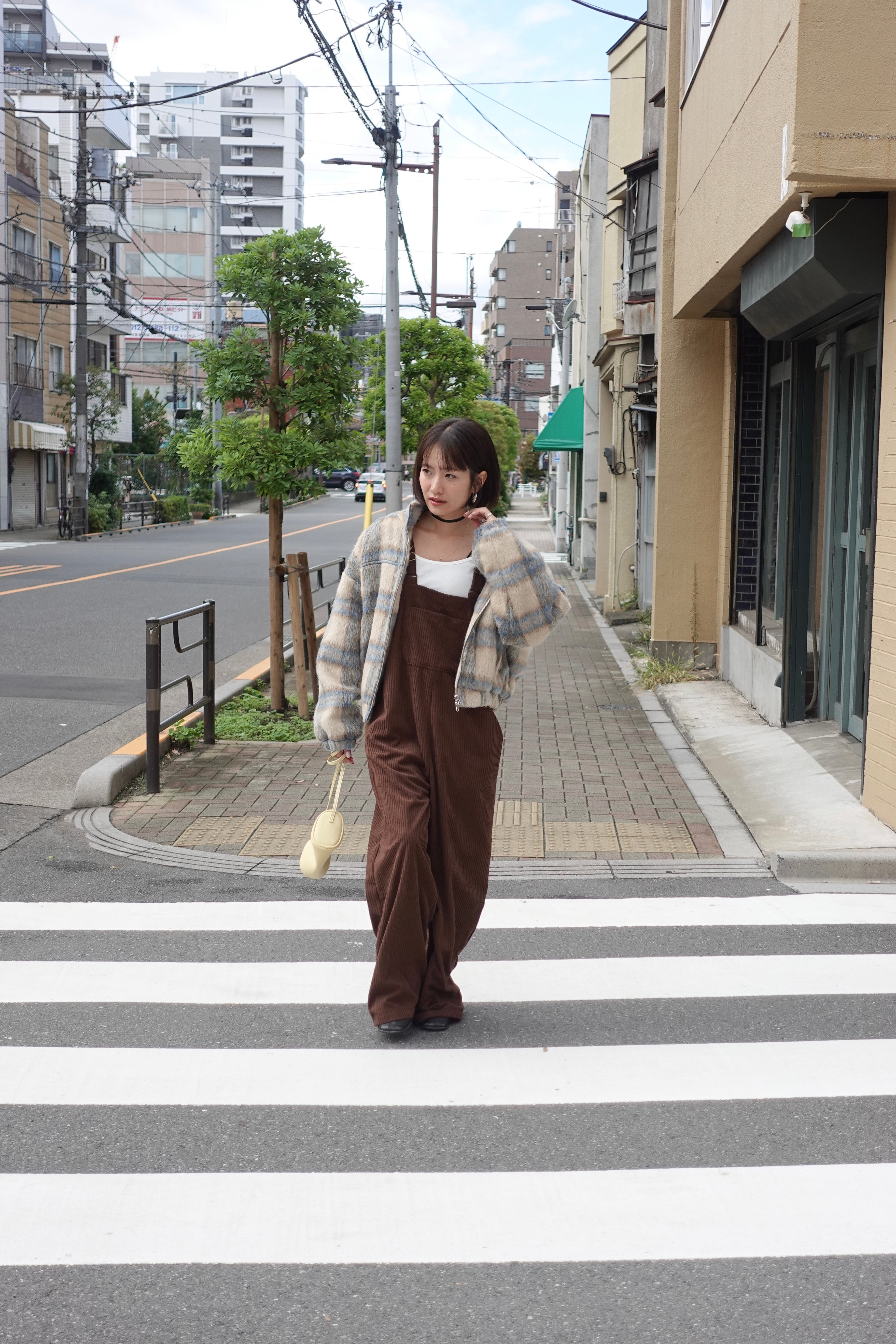 シャギーチェックブルゾン