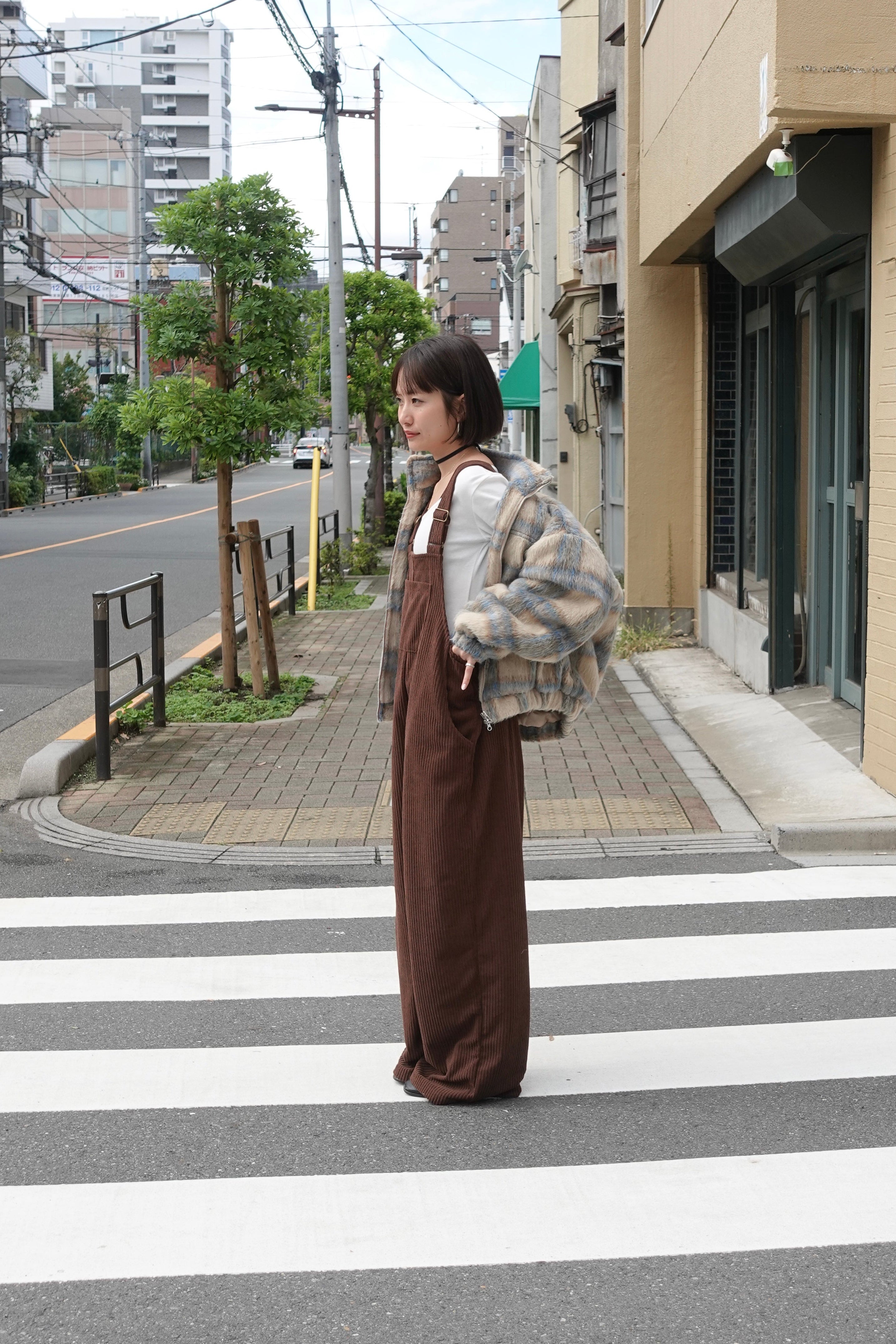シャギーチェックブルゾン