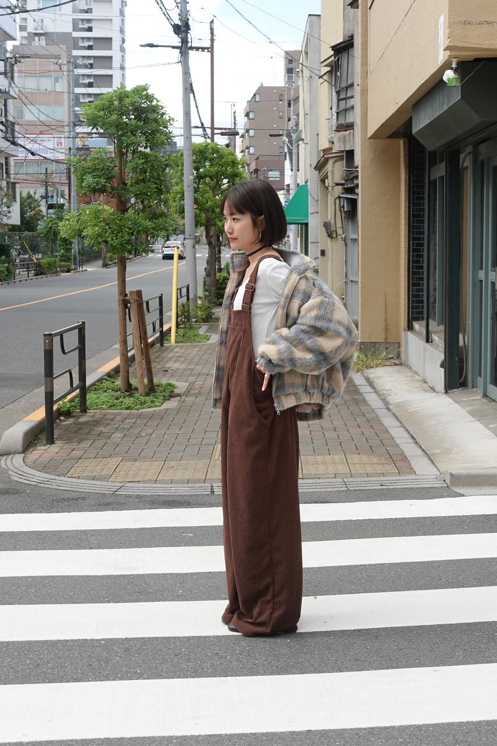 コーデュロイルーズサロペット