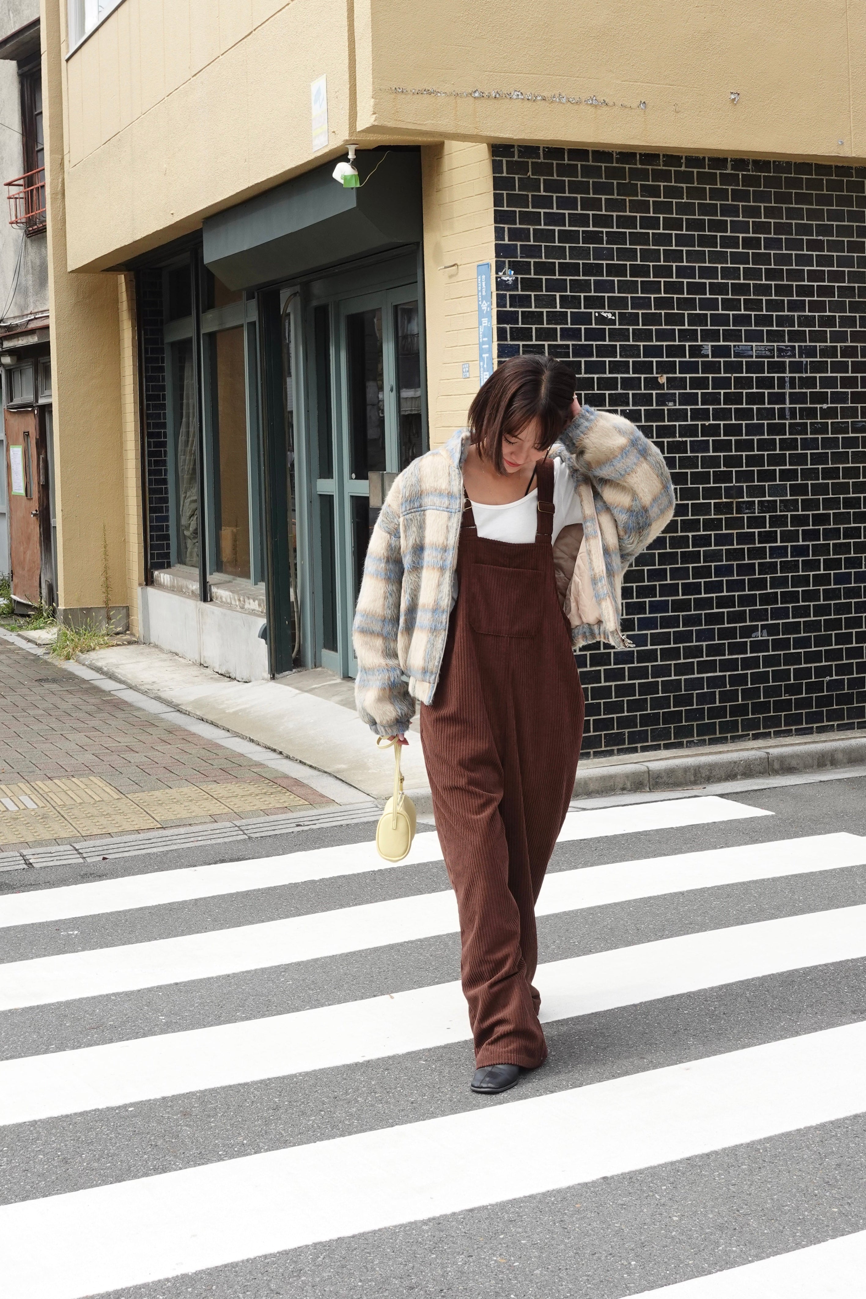 シャギーチェックブルゾン