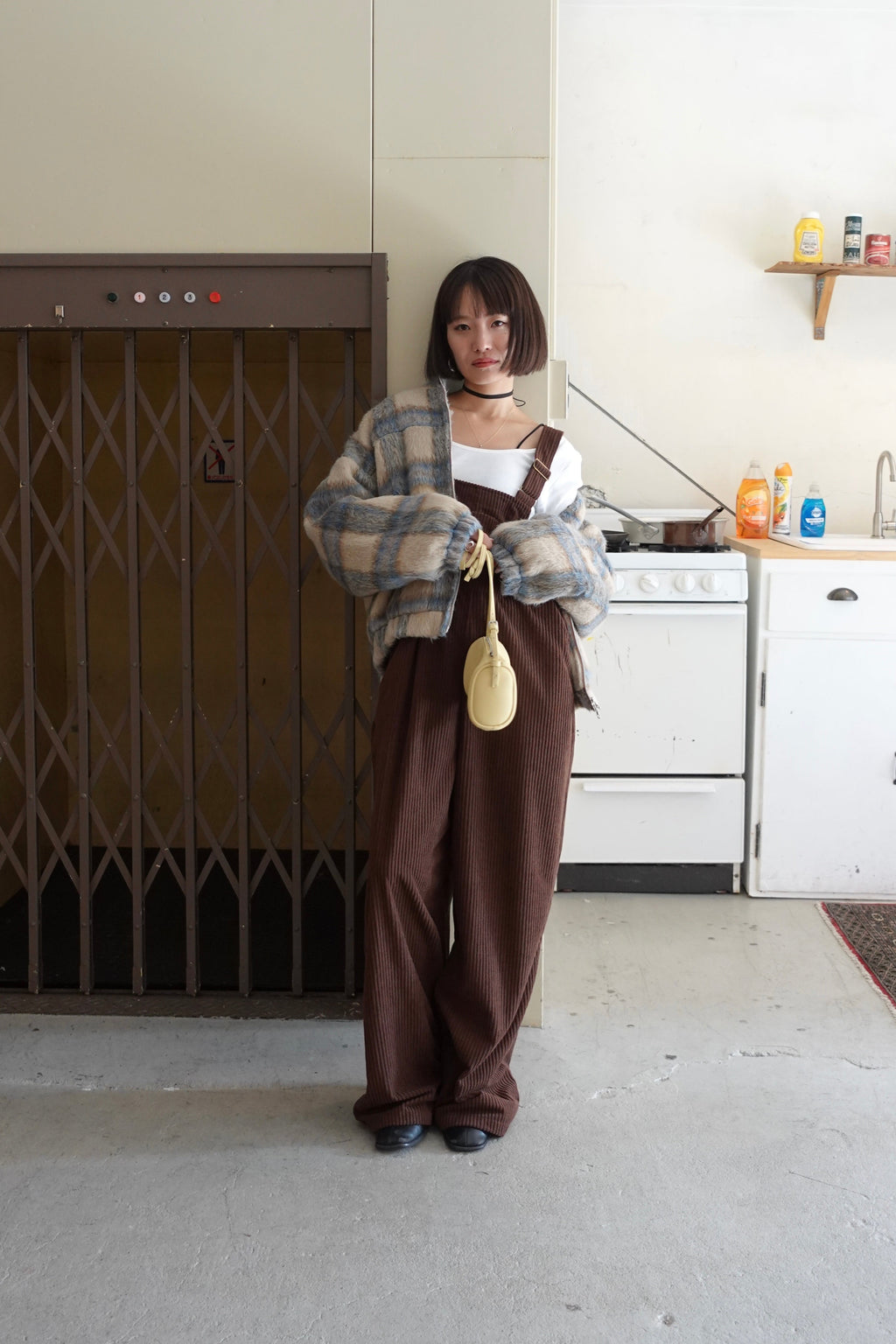 コーデュロイルーズサロペット