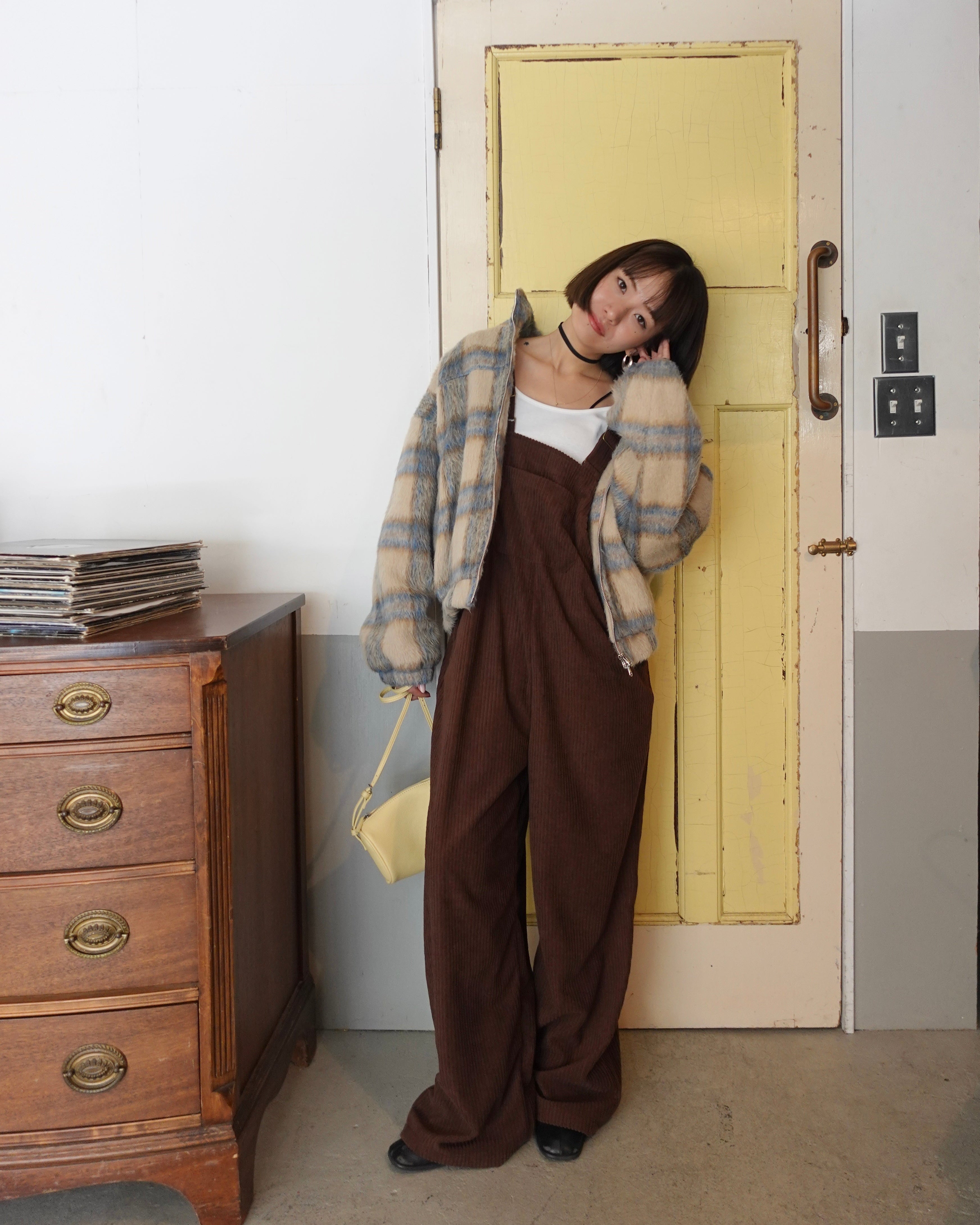 コーデュロイルーズサロペット