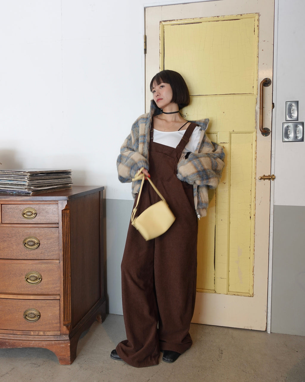 コーデュロイルーズサロペット